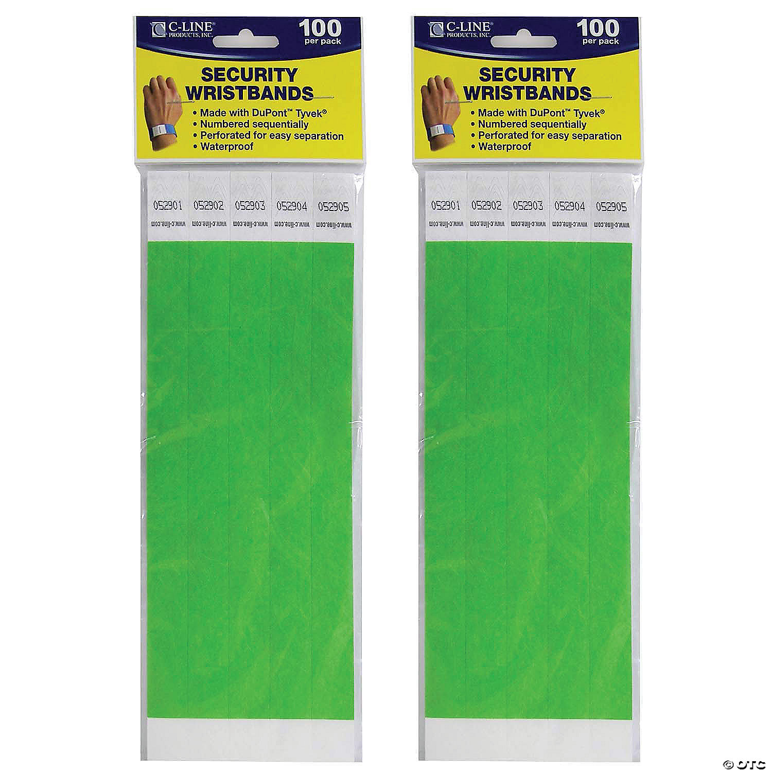 clumsy suitcase Occasionally C-Line DuPont Tyvek Security Wristbands, Green, 100 Per Pack, 2 Packs |  Oriental Trading