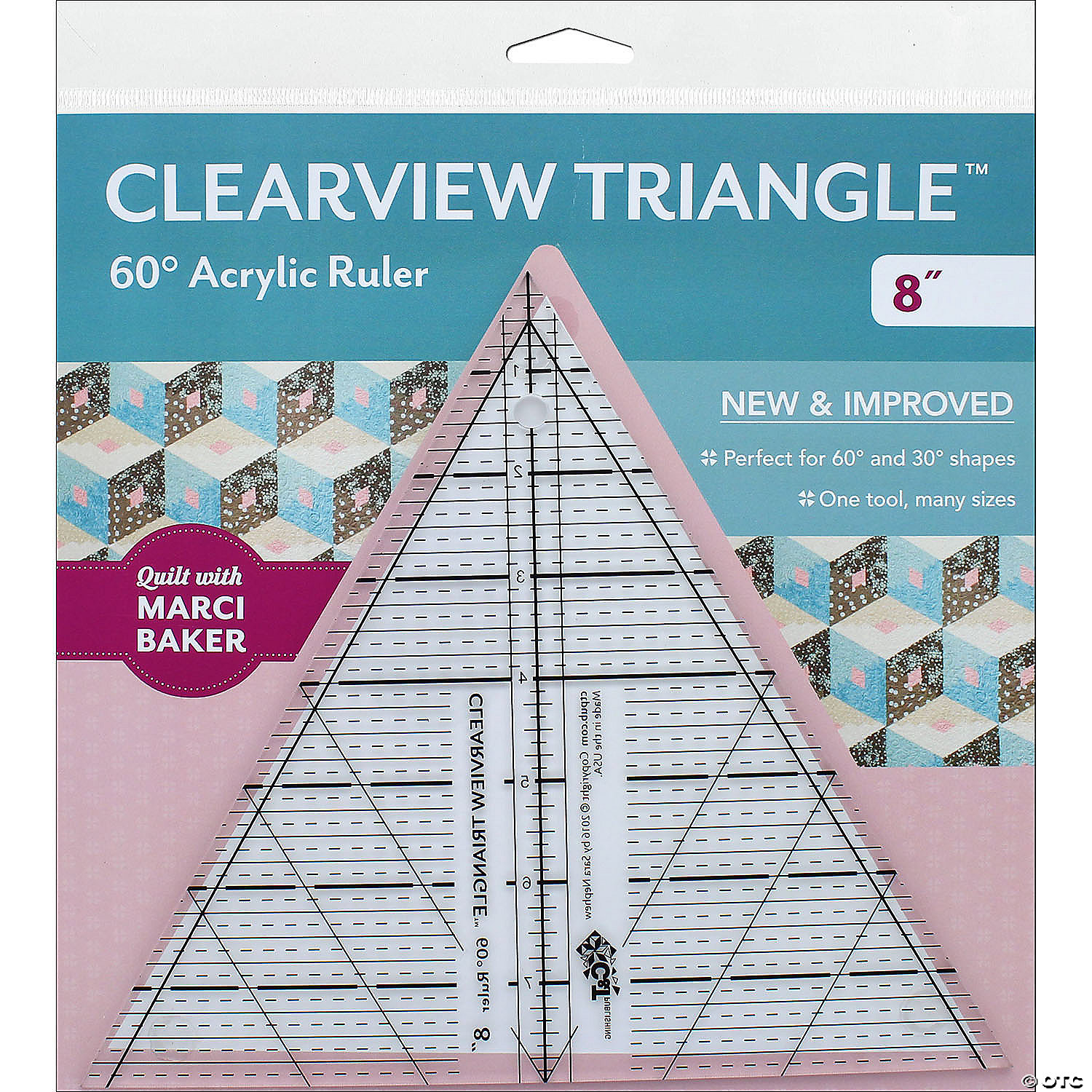 C&T PUBLISHING Clearview Triangle Ruler 60 Degree 10, 