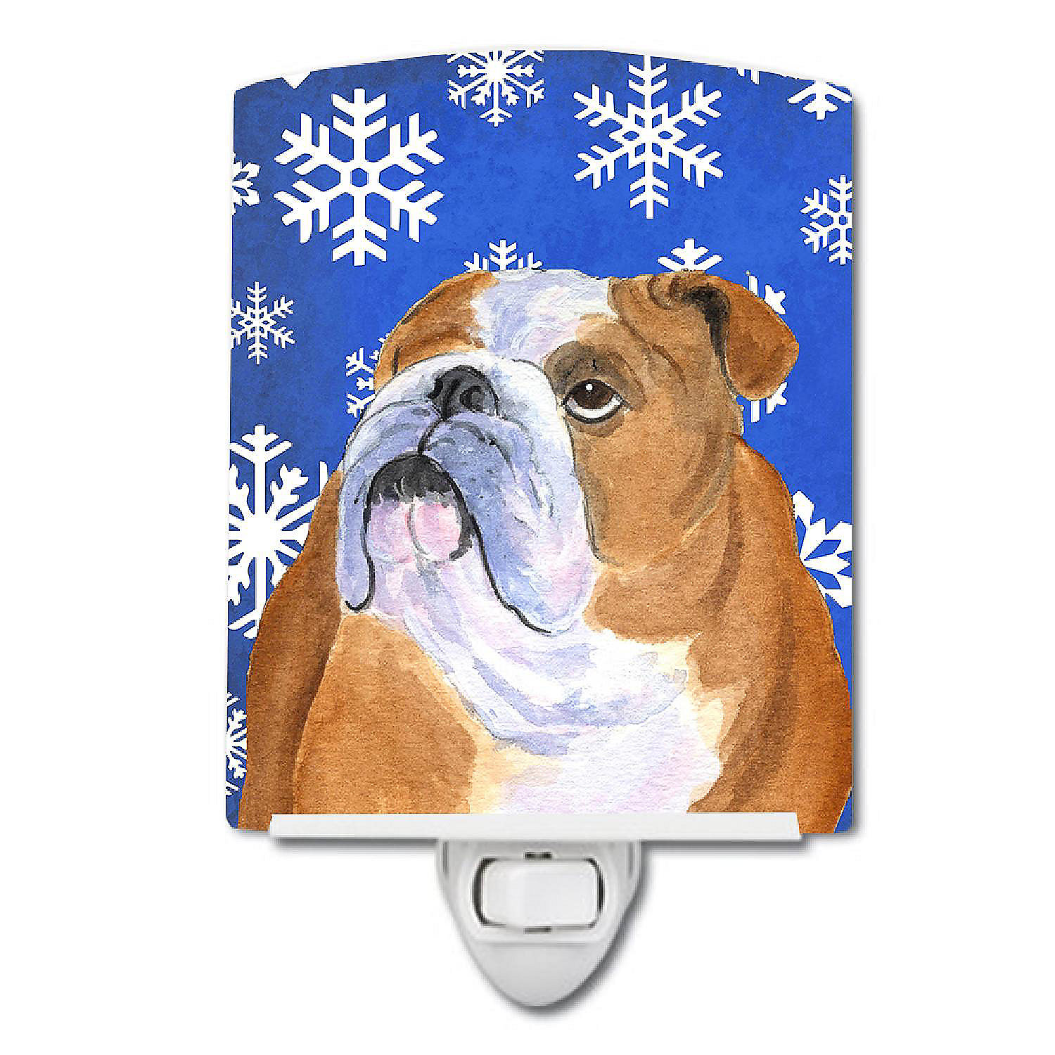 Caroline's Treasures Christmas, Bulldog English Winter Snowflakes ...