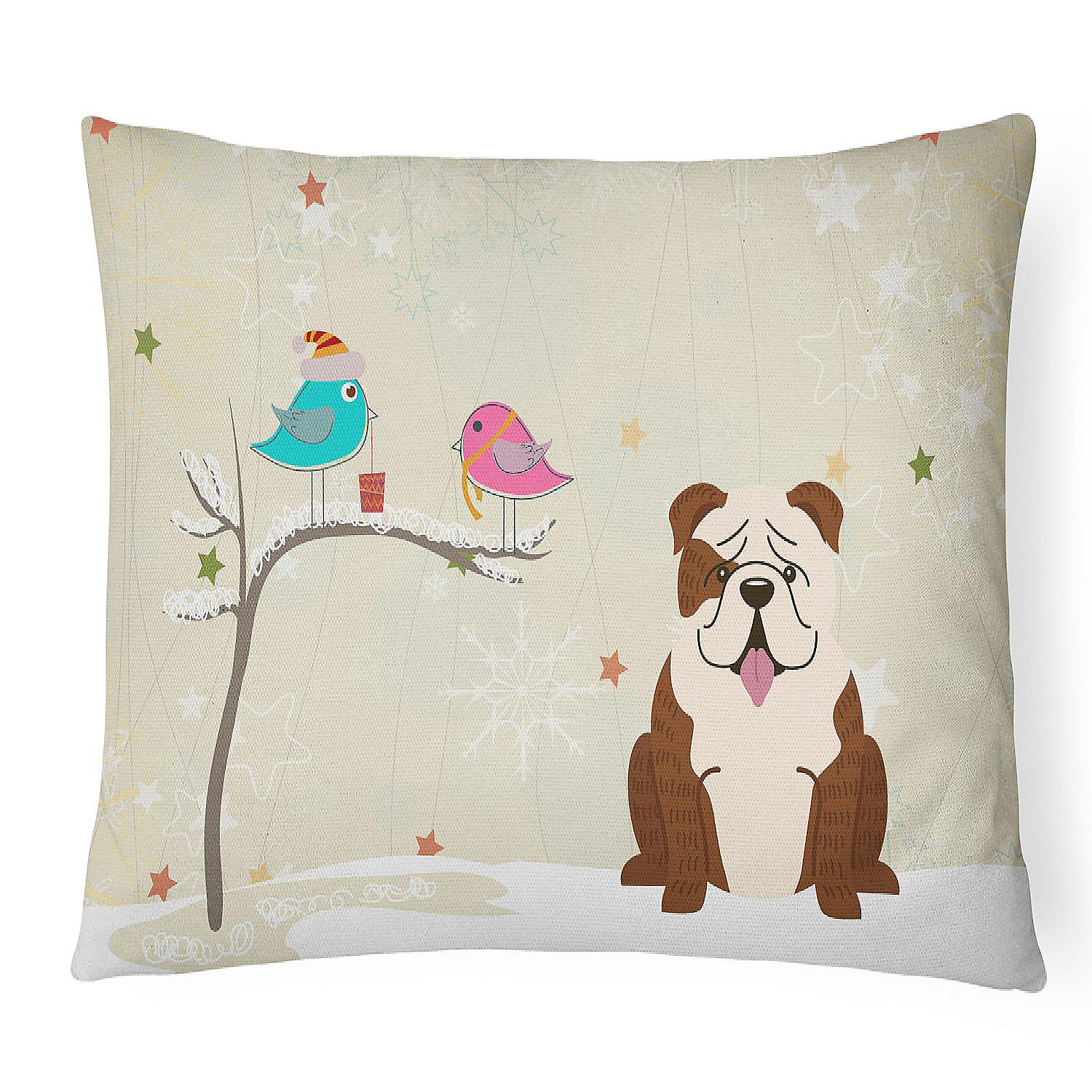 english bulldog christmas pillow