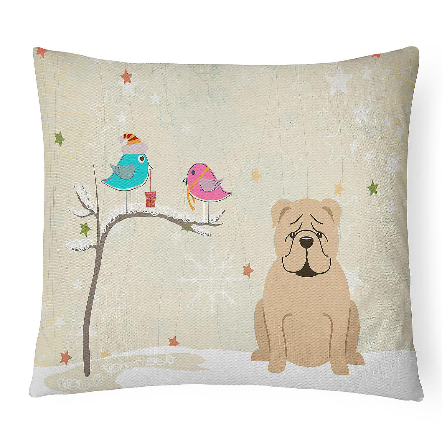 english bulldog christmas pillow