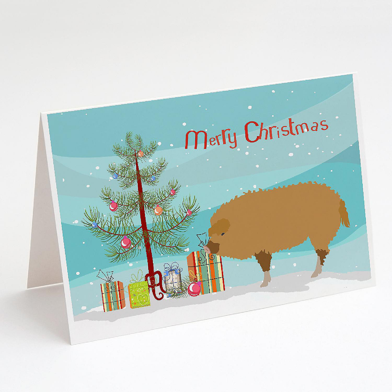 Caroline's Treasures Christmas, Hungarian Mangalica Pig Christmas Greeting  Cards and Envelopes Pack of 8, 7 x 5, Farm Animals | Oriental Trading