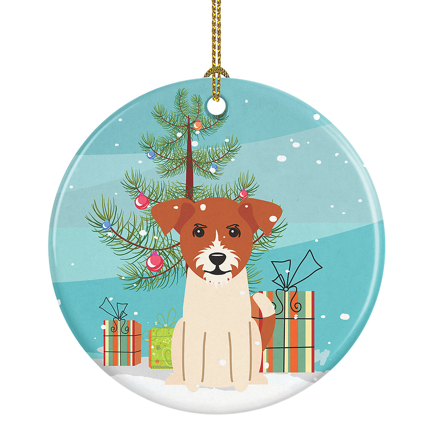 Jack Russell Terrier Glass Ornament