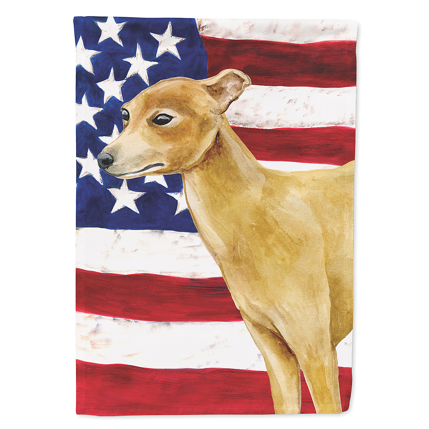 Greyhound Red Patriotic Flag 