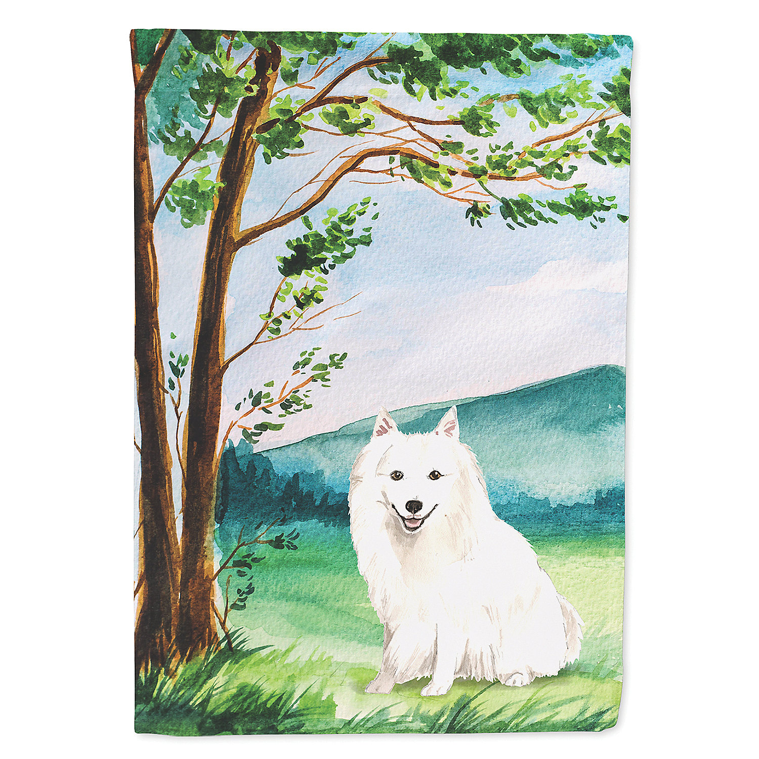 Caroline S Treasures Under The Tree Japanese Spitz Flag Garden Size 11 25 X 15 5 Dogs Oriental Trading