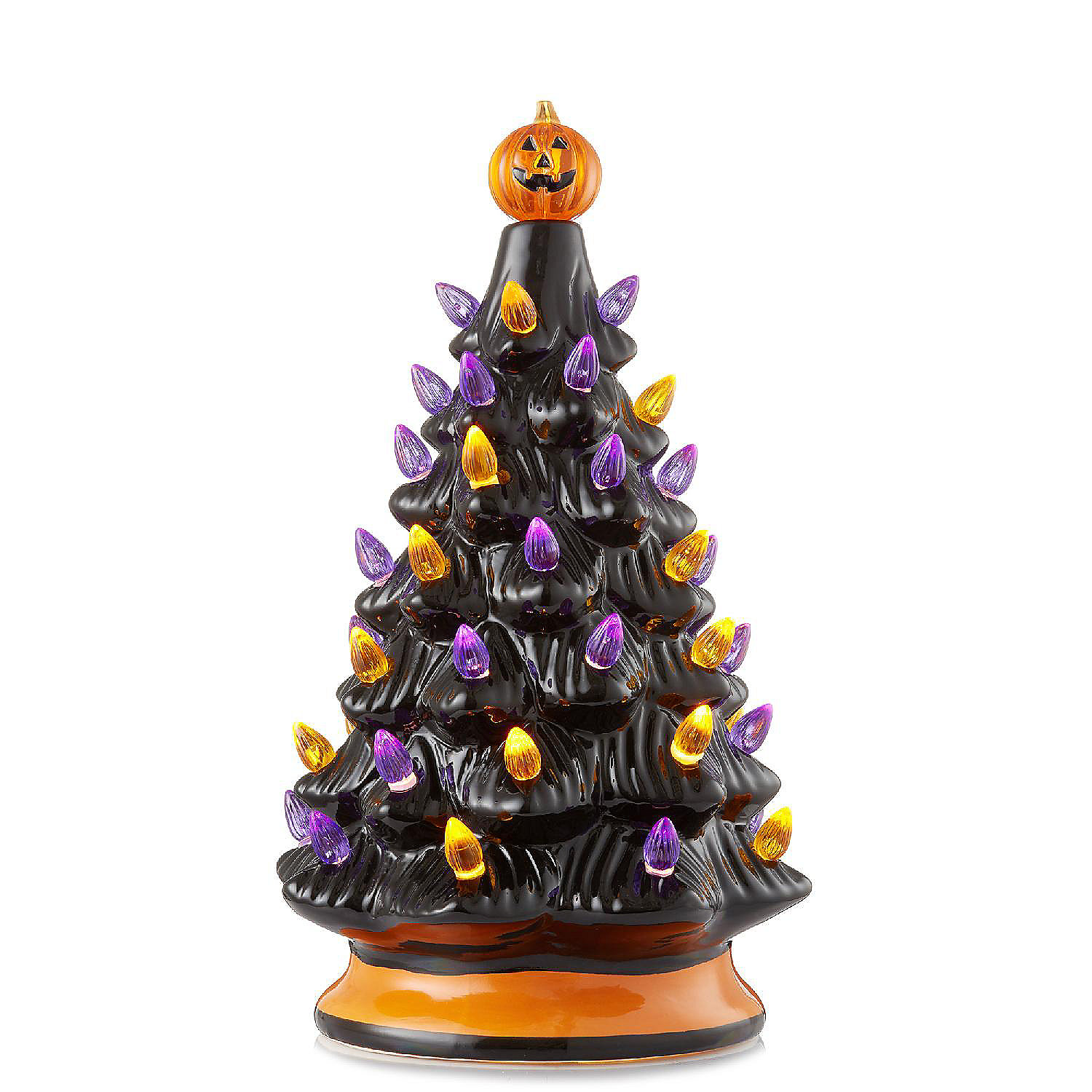 Halloween lighted ceramic tree