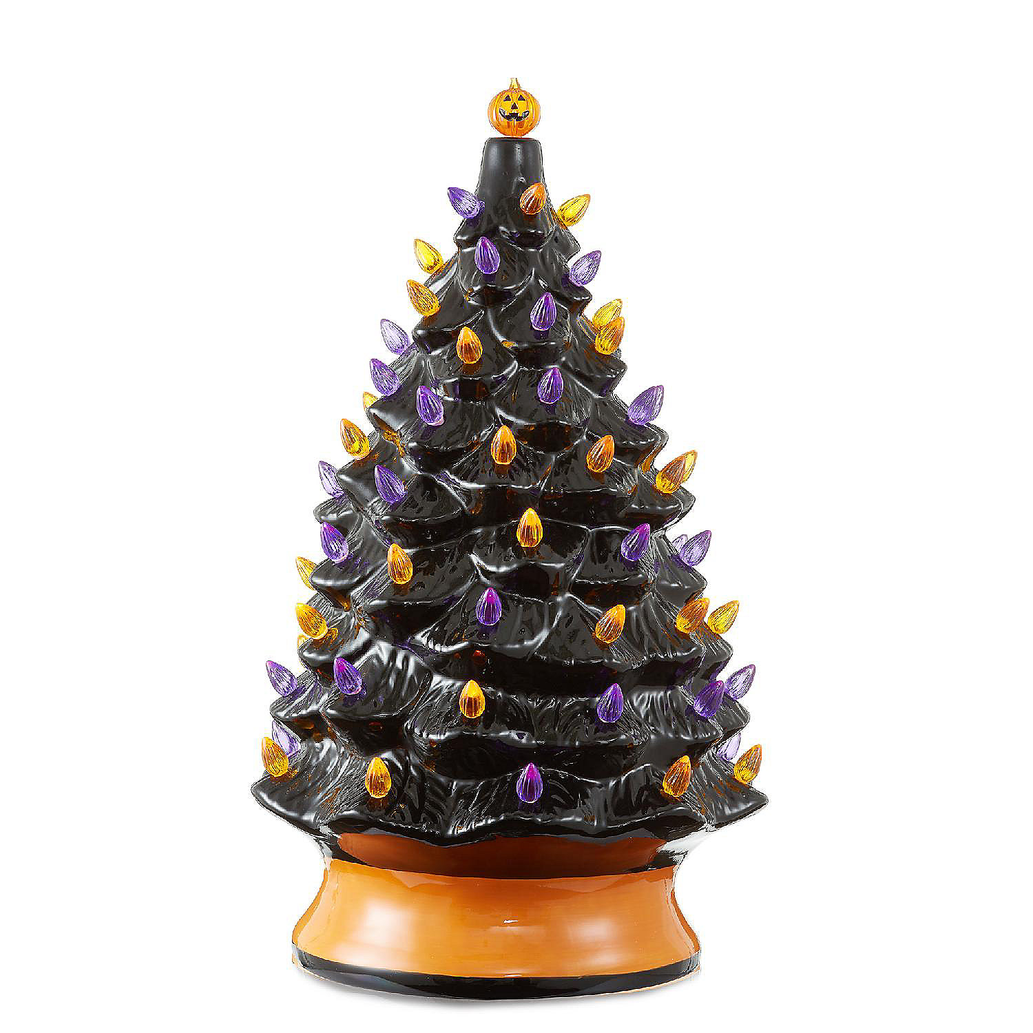 Casafield 24" PreLit Black Halloween Ceramic Tree HandPainted