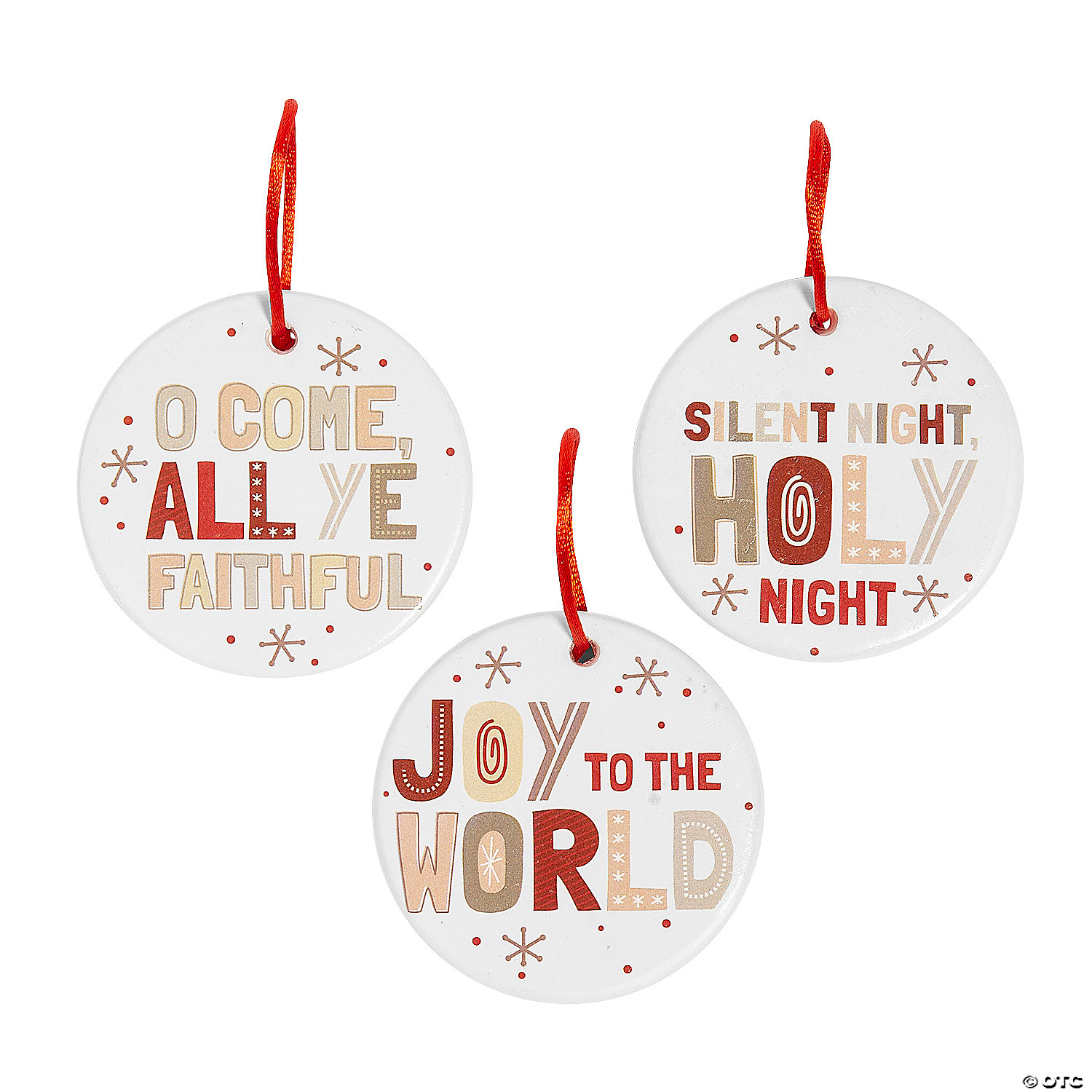 Ceramic Christmas Hymn Ornaments 12 Pc.