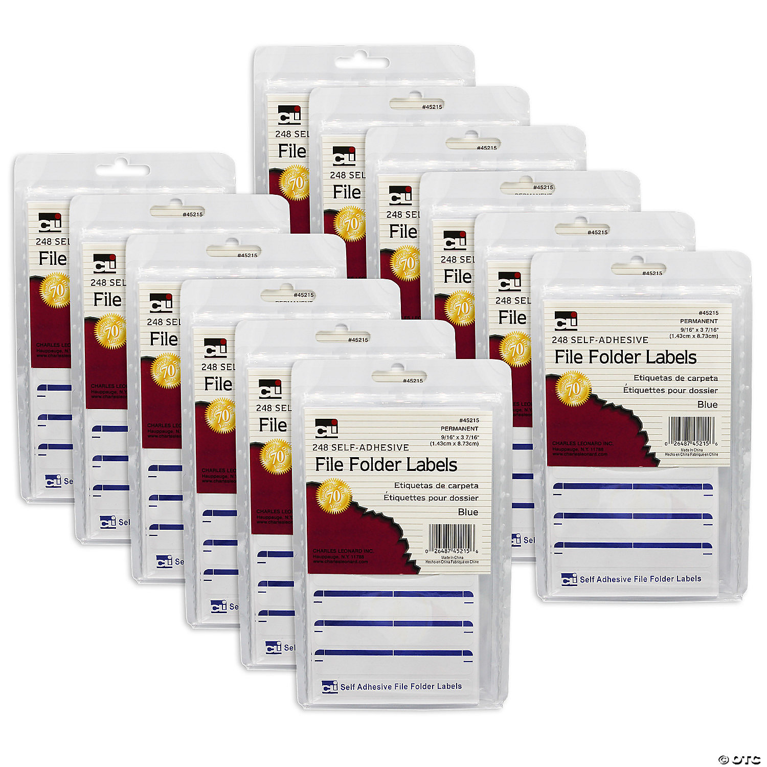 Charles Leonard File Folder Labels, Blue, 248 Per Pack, 12 Packs ...