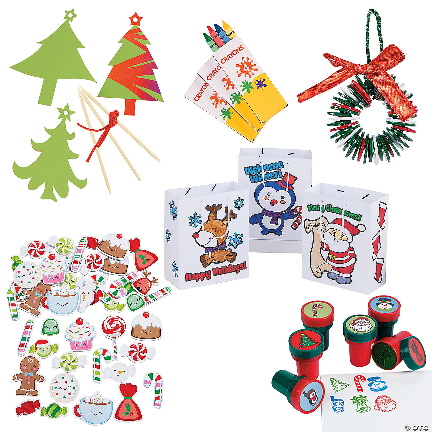 Download Christmas Craft Activity Bag Kit For 12 Oriental Trading PSD Mockup Templates