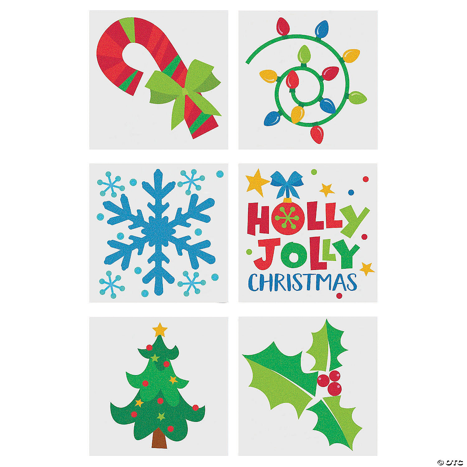 Christmas Glitter Temporary Tattoos, image size:1500x1500