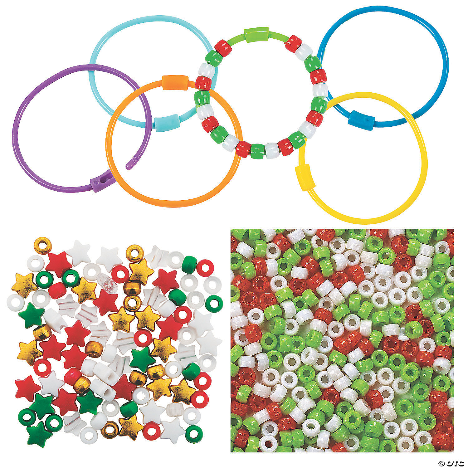 Christmas Pony Bead Bracelet Kit Makes 24