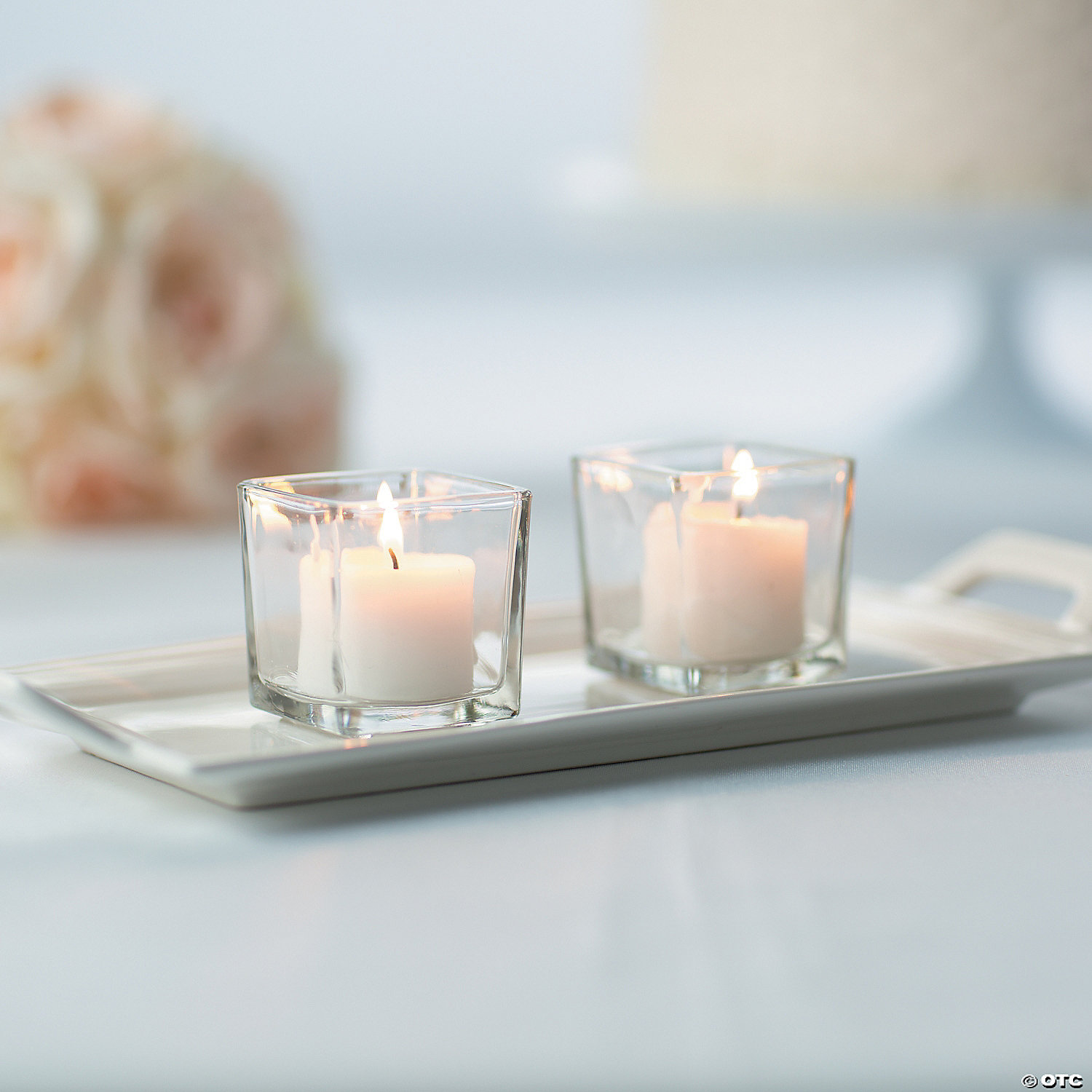 AGLARY Square Glass Taper Candle Holders - Set Of 2 For Dining Table, Wedding & Party Decor 6 thumbnail image
