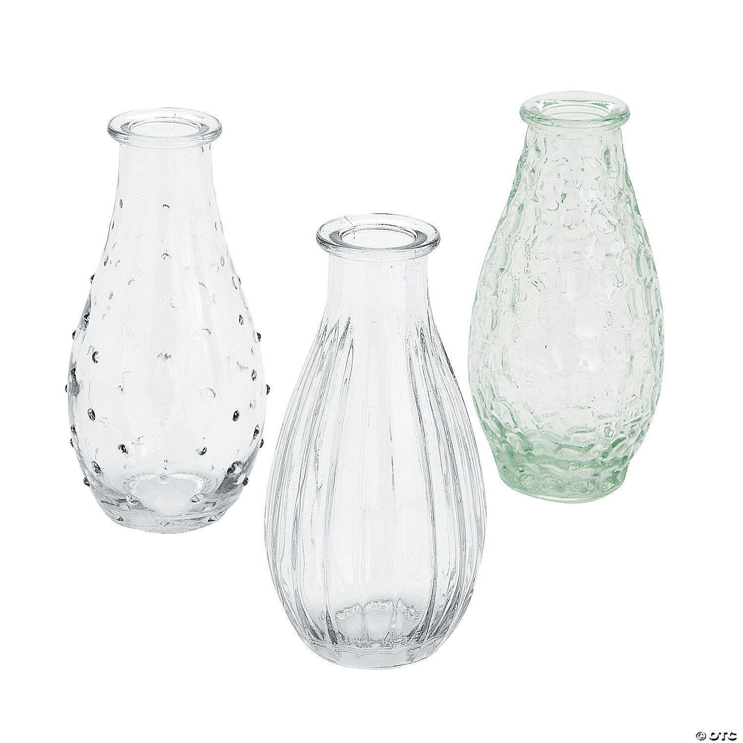 Clear Vintage Bud Glass Vase Set - 3 Pc. Oriental Trading(02)