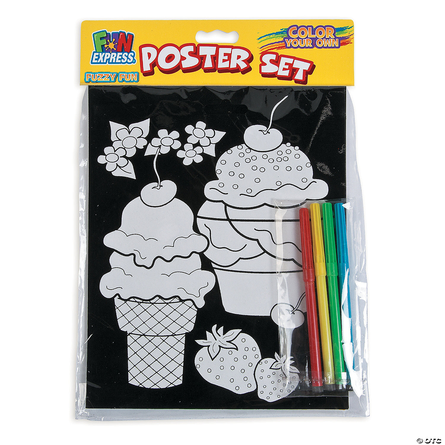 Color Your Own Fuzzy Poster with Markers Sets