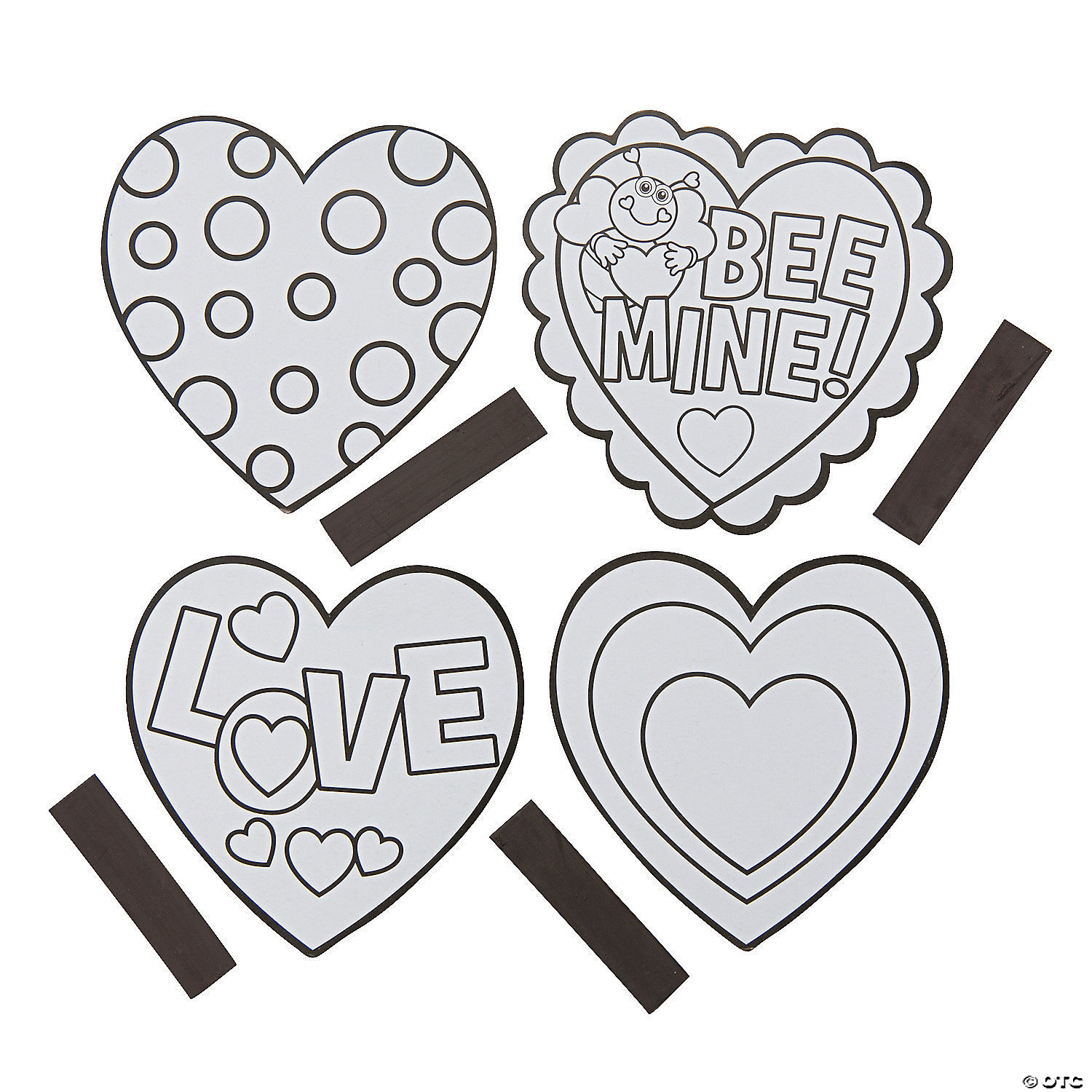 Color Your Own Heart Magnets