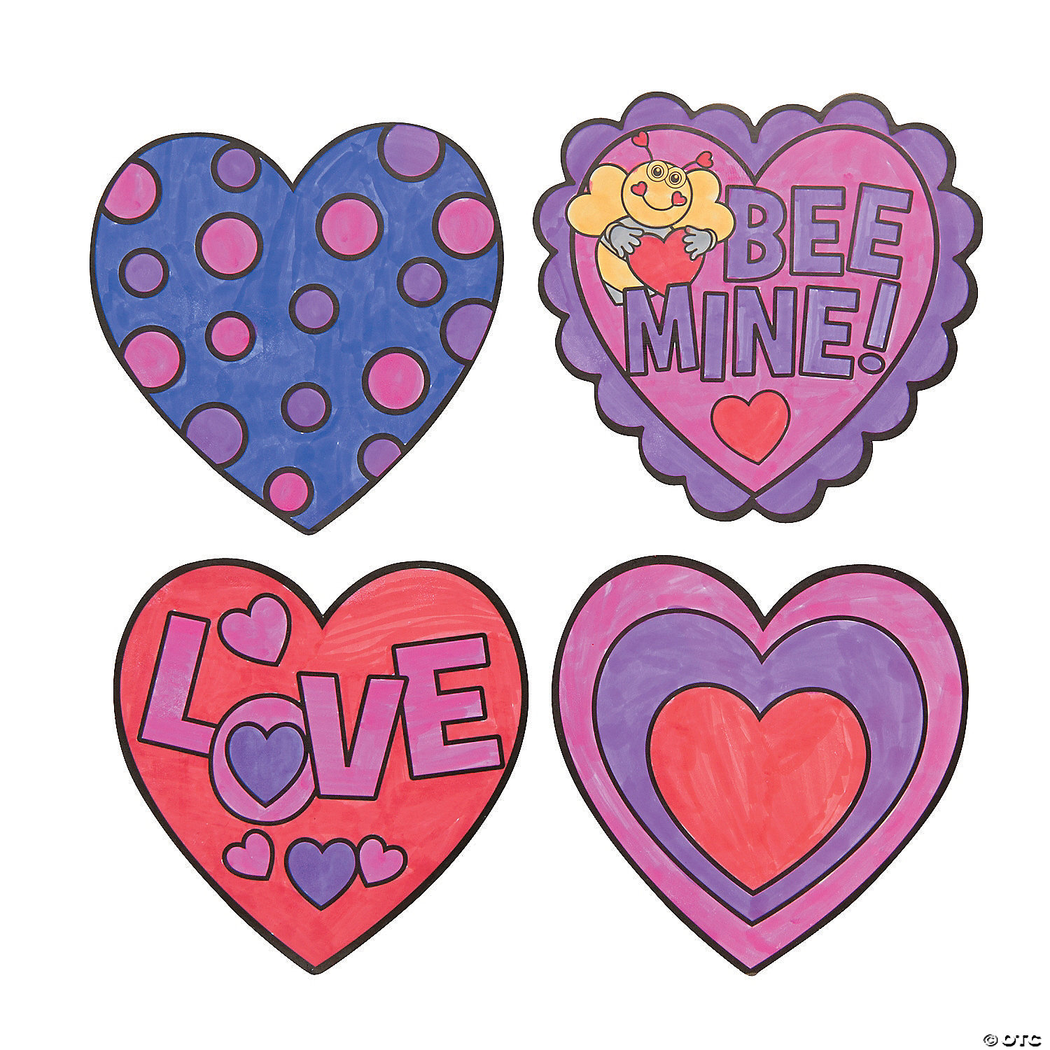 Color Your Own Heart Magnets