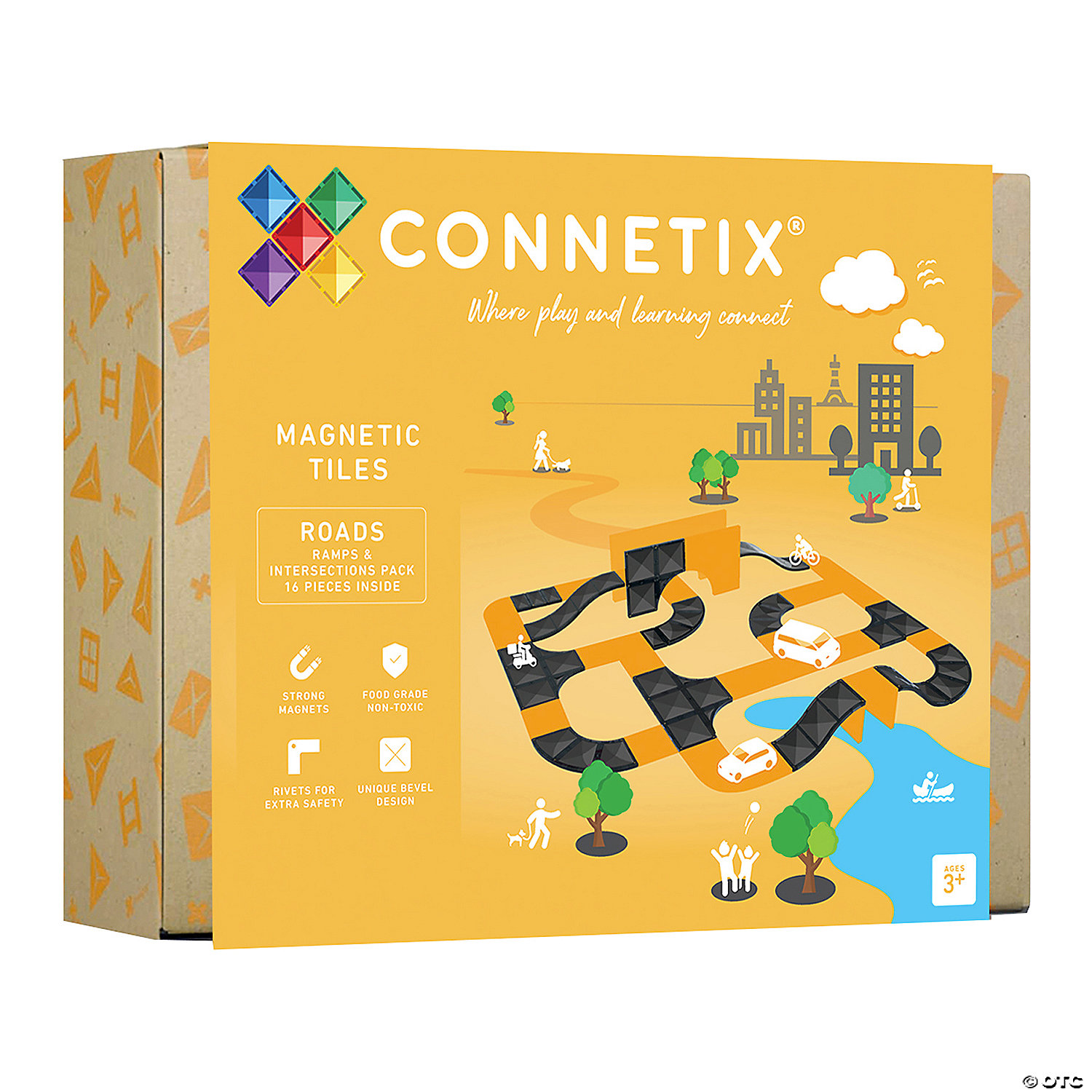 ConnetiProper Magnetic Tiles Ramps & Intersections Pack, 16 Pieces ...