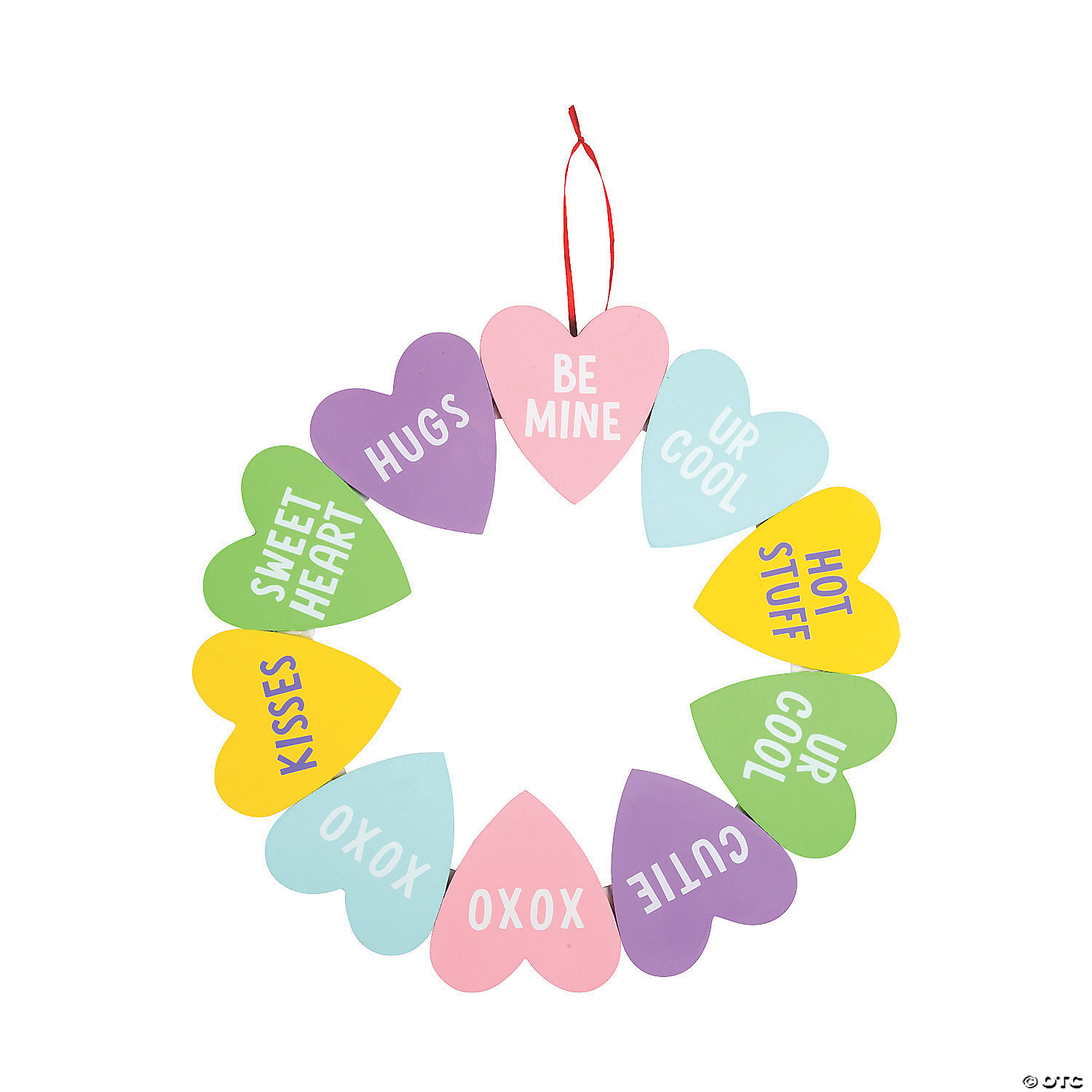 conversation heart wreath