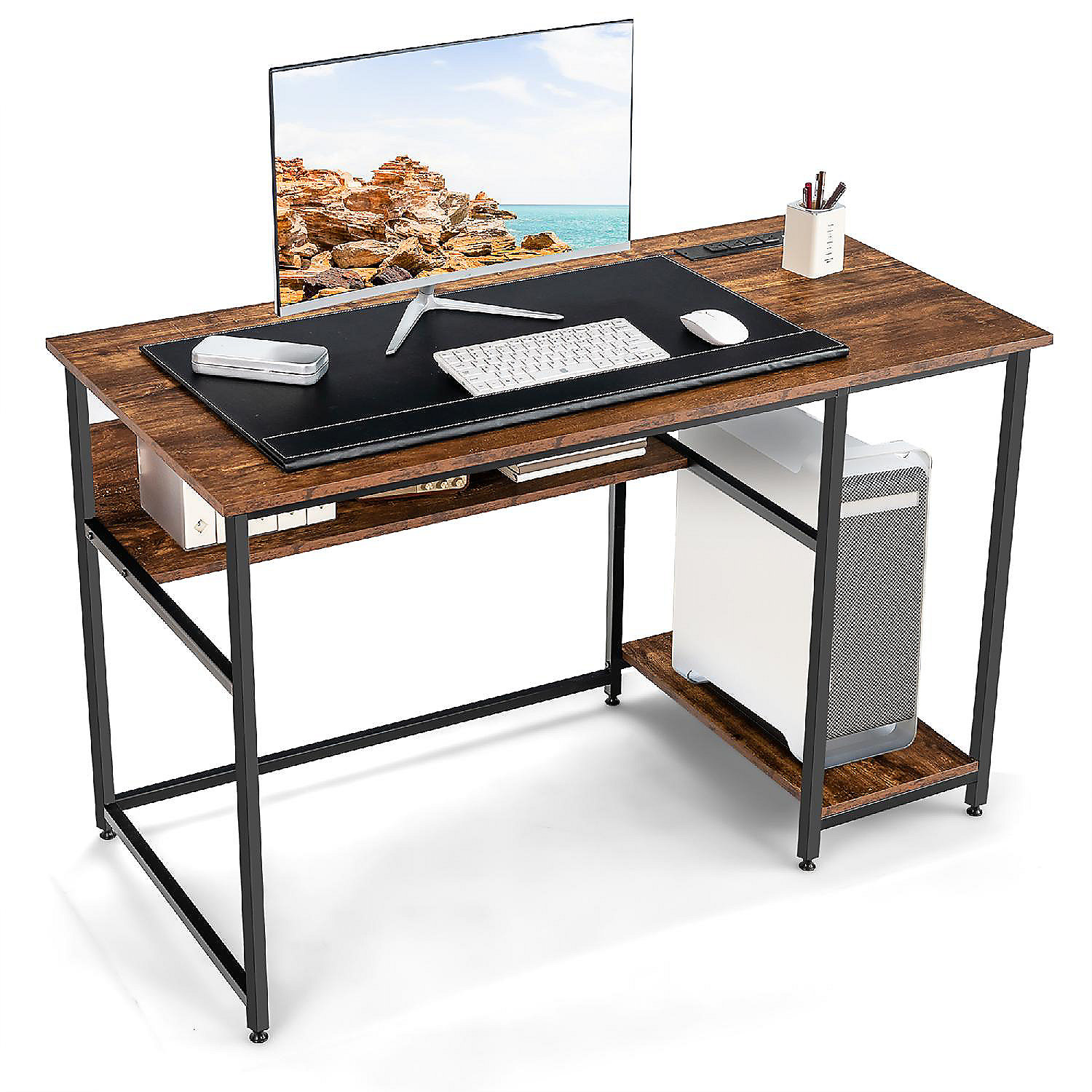 Rimpels Zwembad uitspraak Costway 48'' Computer Desk Writing Study Table w/ Power Outlet USB Ports  Rustic | Oriental Trading