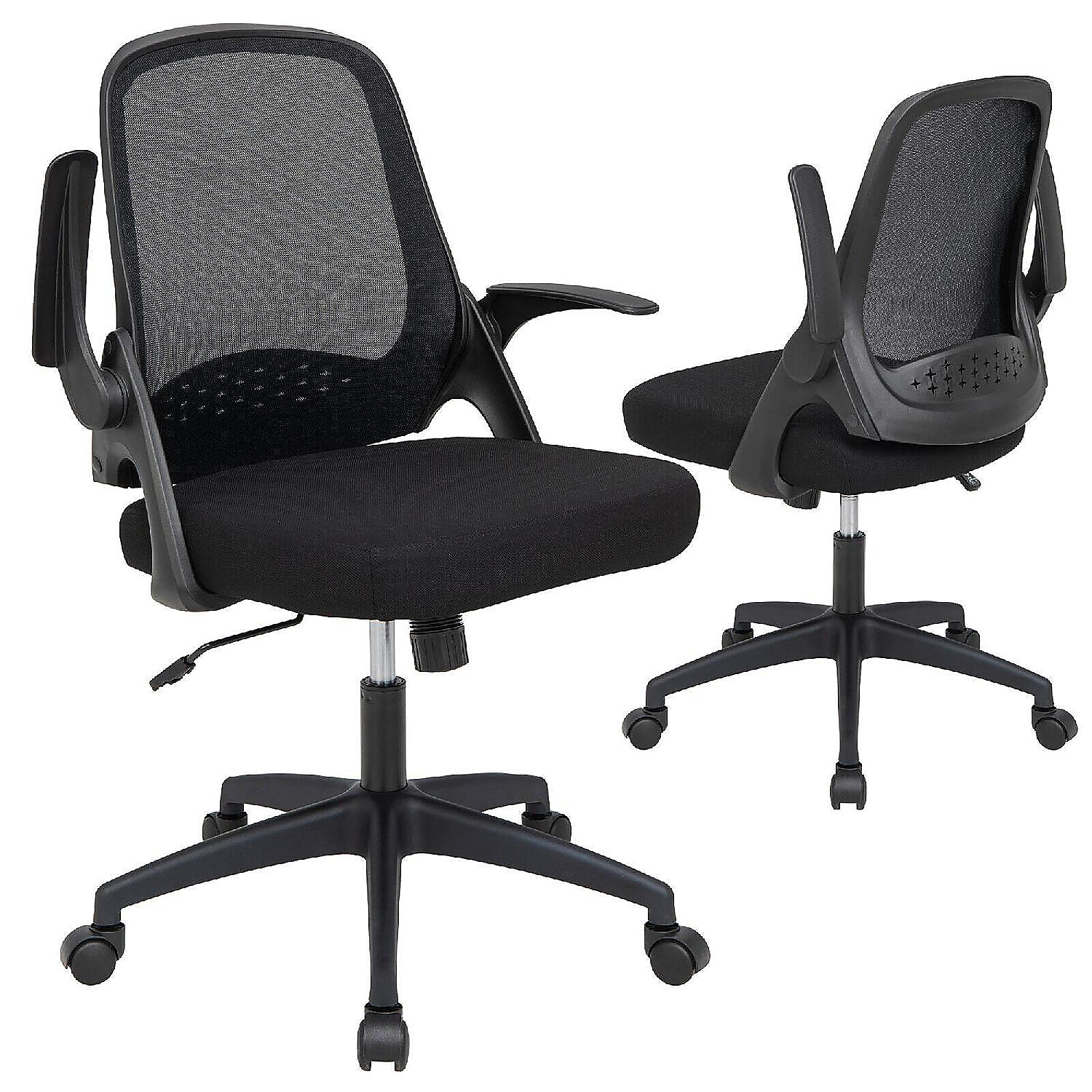 Costway Mesh Office Chair Adjustable Rolling Computer Desk Chair w/Flip-up  Armrest Black | Oriental Trading