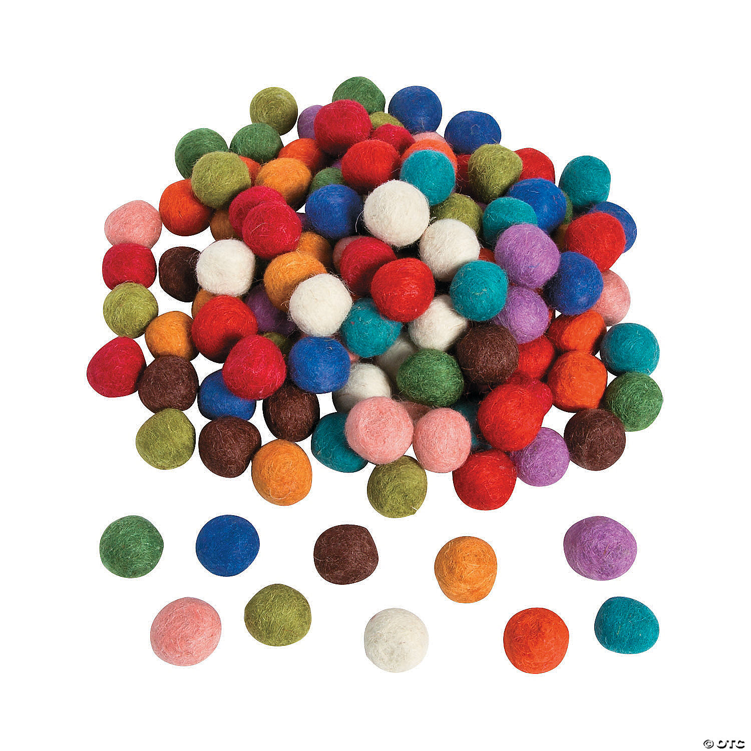 50pcs Mixed Color Wool Felt Pom Pom Ball Beads DIY Materials 15mm 