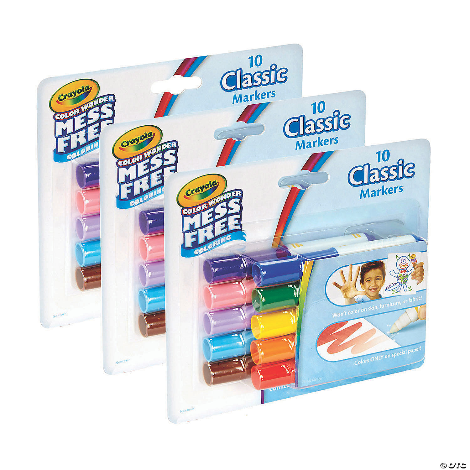 Crayola Color Wonder Mess Free Mini Markers, Classic Colors, 10 Per Pack, 3  Packs