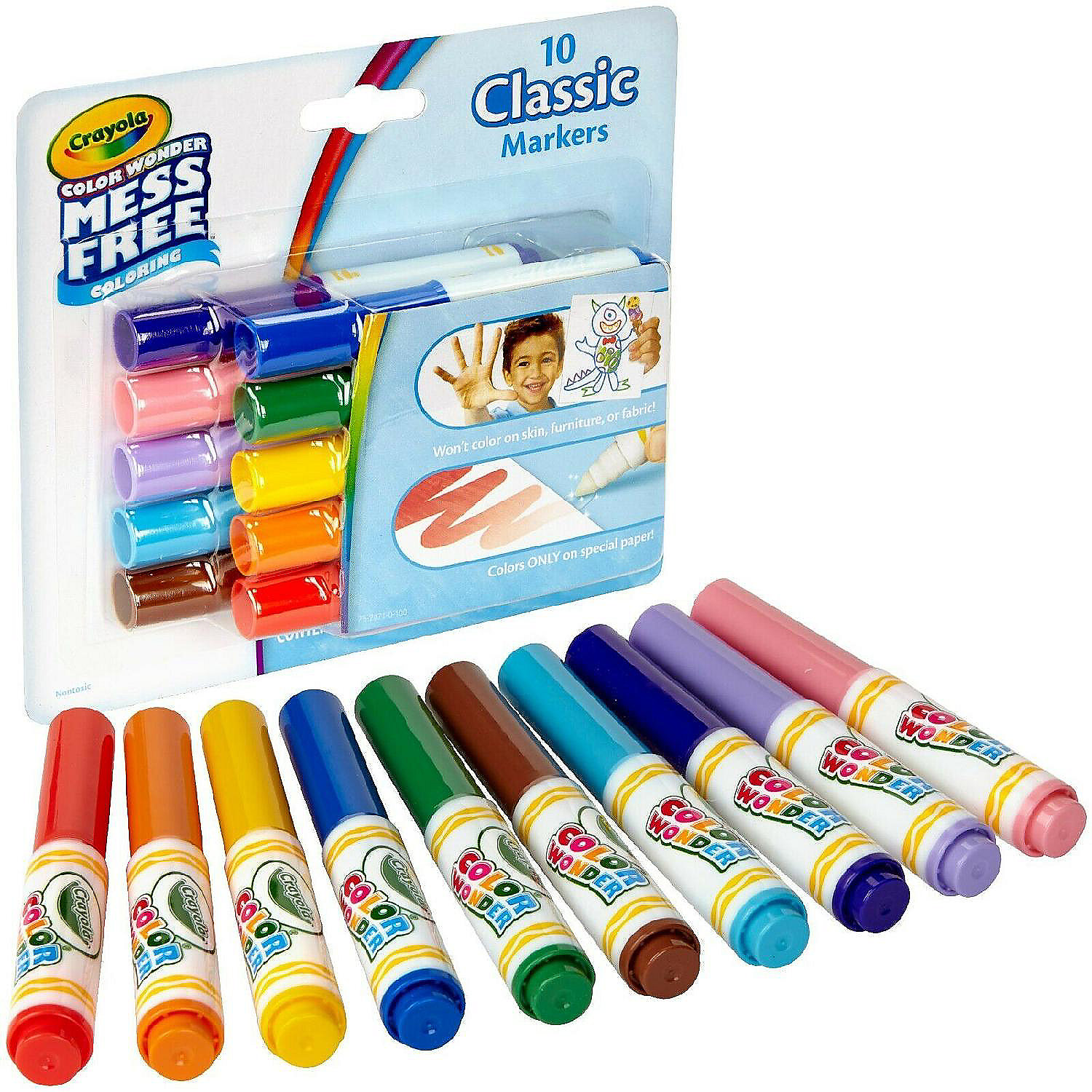 Crayola Free Color Wonder Mini Markers 10 Mini Markers Classic Colors | Oriental Trading