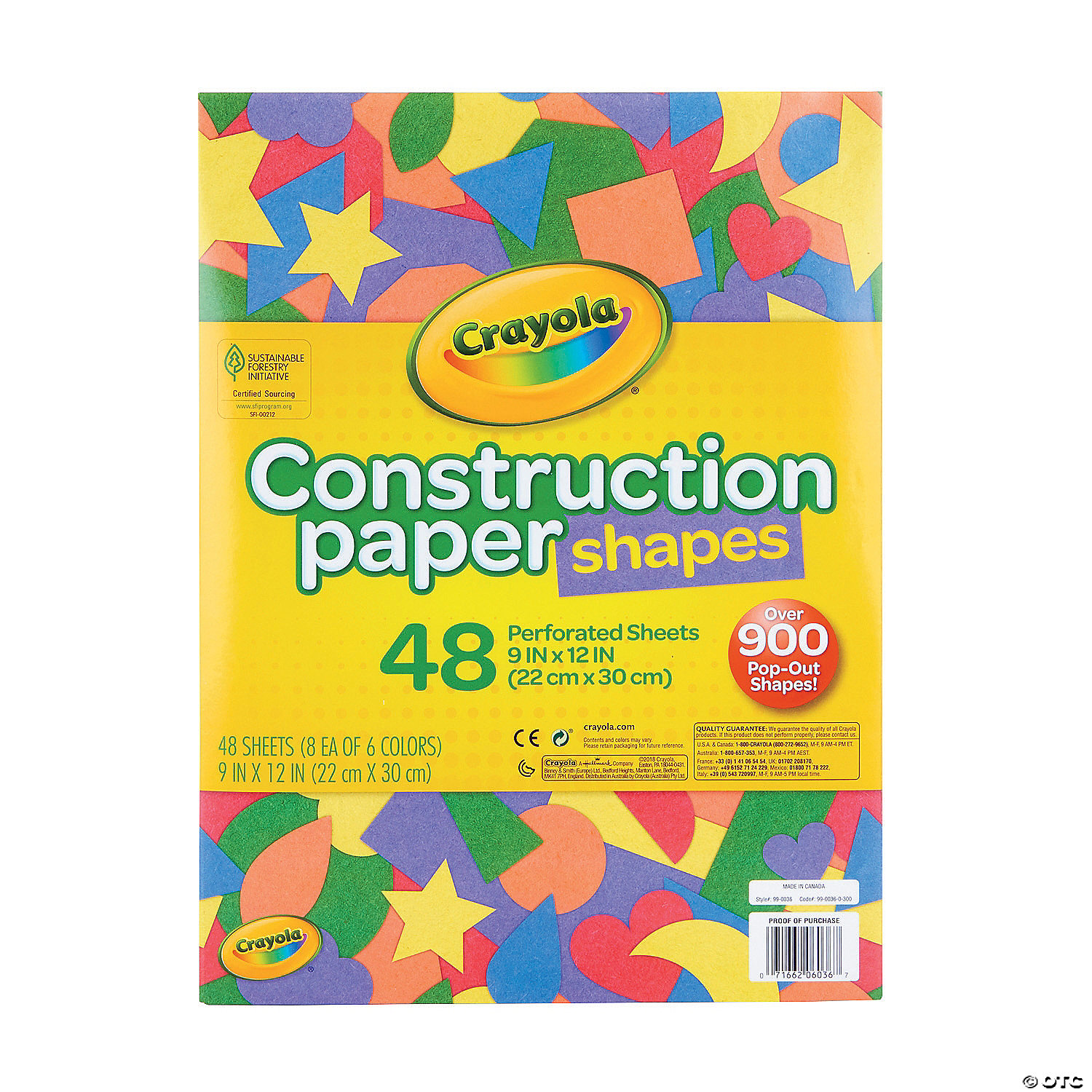 Crayola® Assorted Colors 9 x 12 Construction Paper Shapes - 48 Sheets