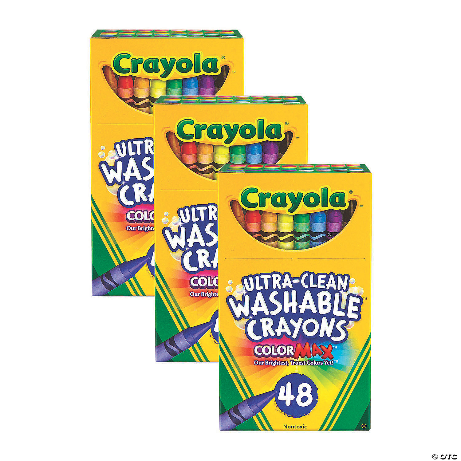 Ultra-Clean Washable Crayons - Regular Size, Pack of 48