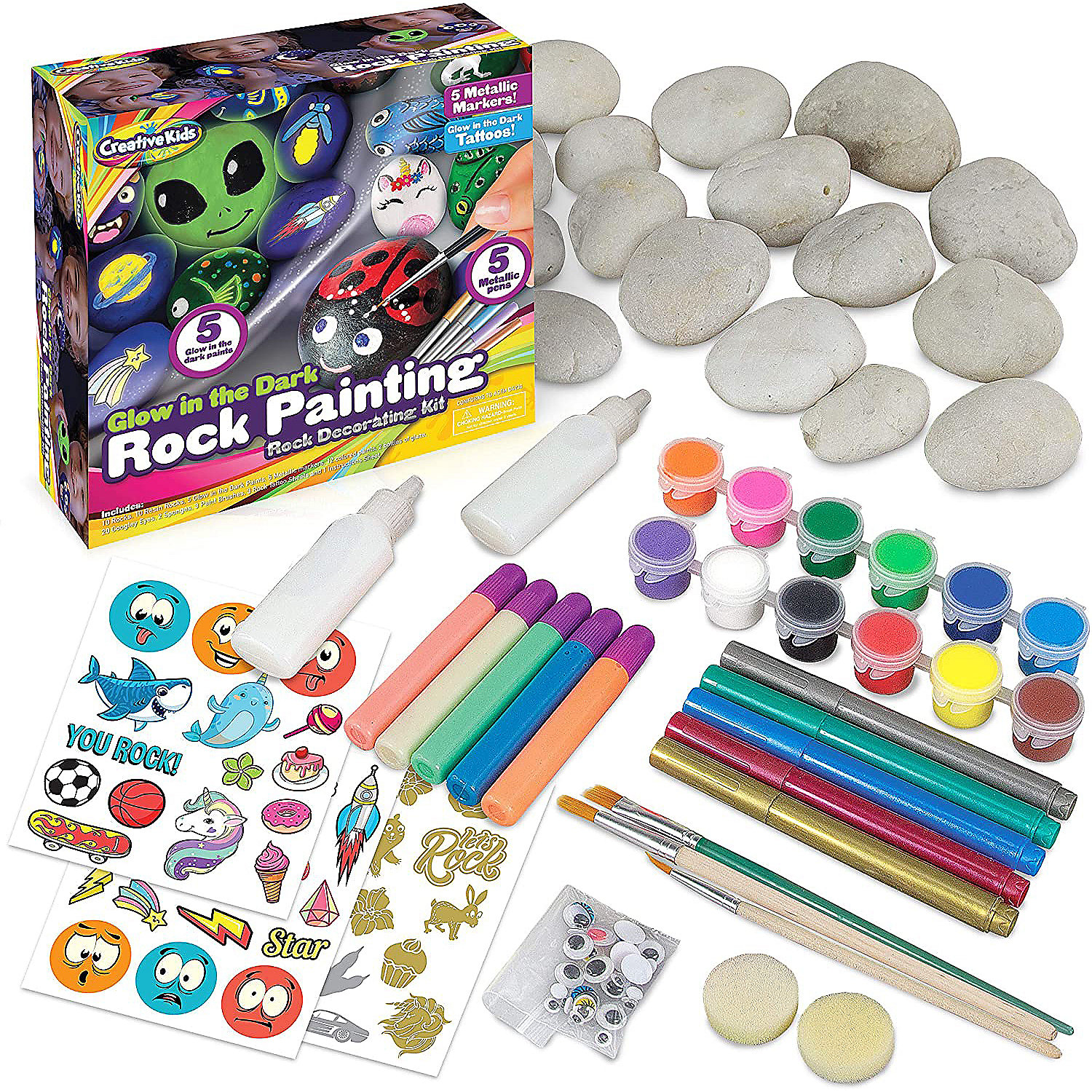 6pc Sponge Paint & Play Set Toddlers 6 x Assorted Paints Safe Fun Creative 