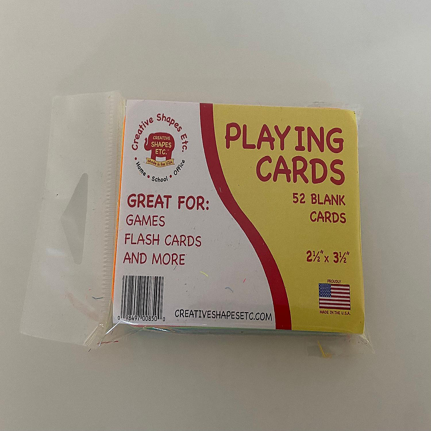Creative Shapes Etc Playing Cards 2 5 X 3 5 Blank Assorted Color Oriental Trading