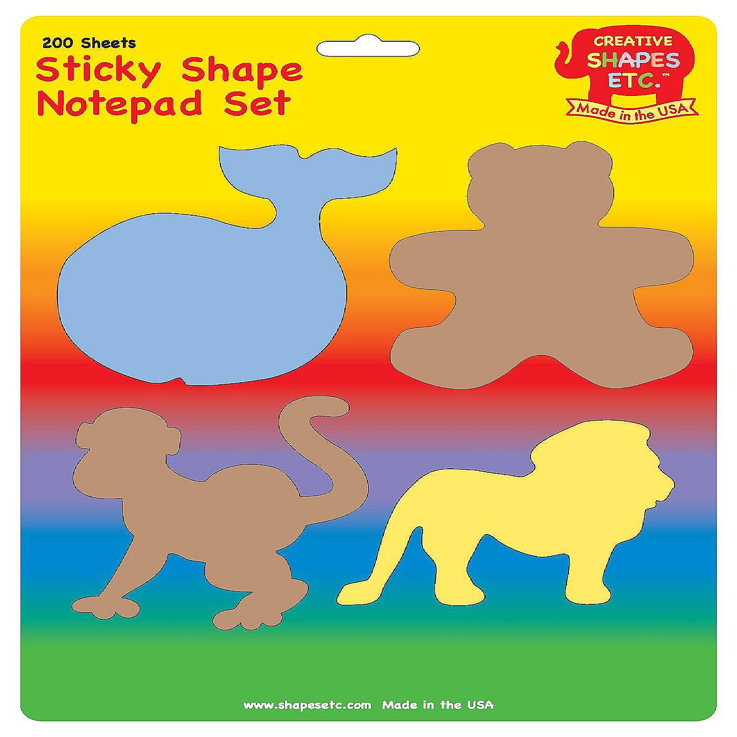 Creative Shapes Etc. Sticky Notepad Set Zoo Oriental Trading