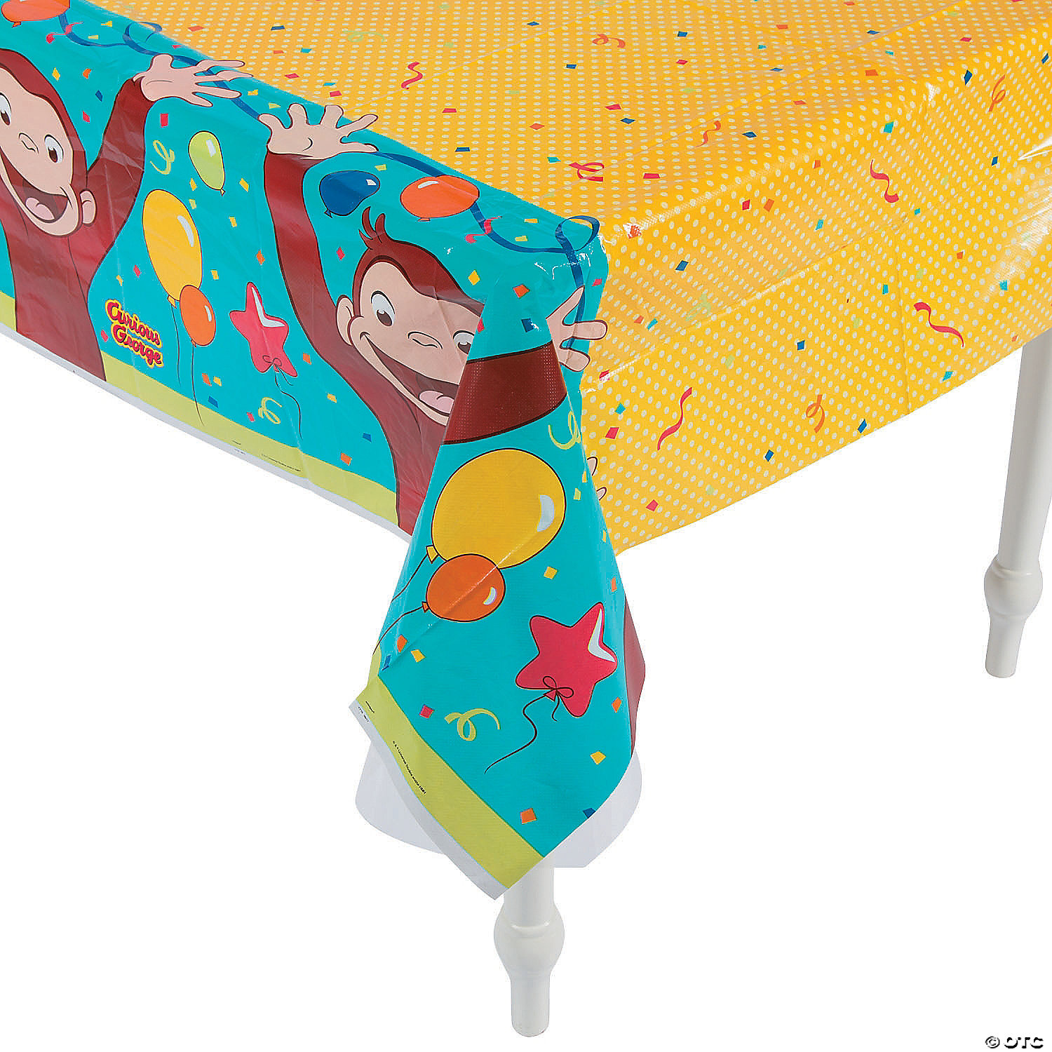 84 x 54 Curious George Plastic Tablecloth