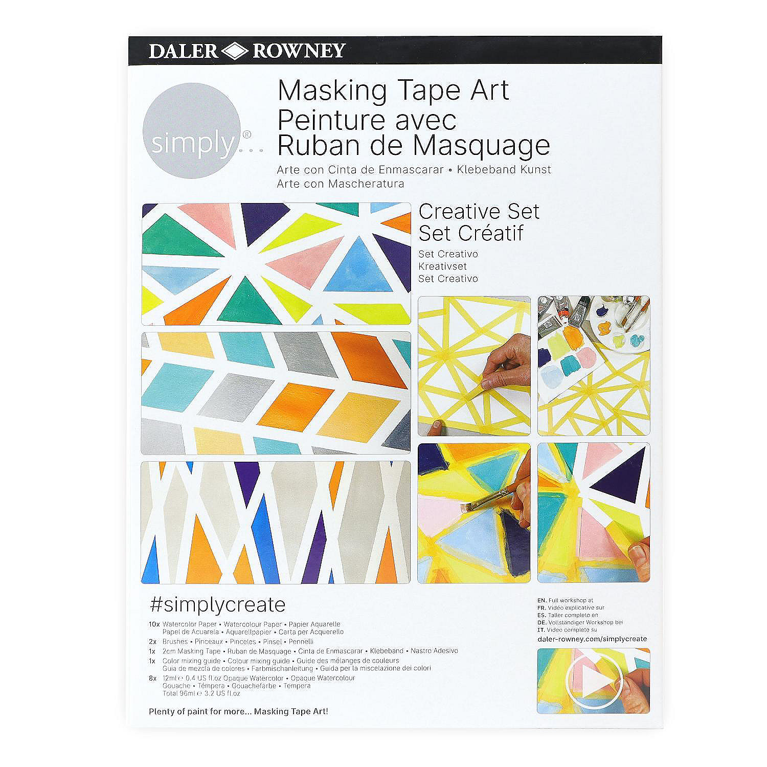 DALER ROWNEY Simply Creative Set – Kunst Aus Holzscheiben, 22-teilig, Mit Farben, Pinsel & Anleitung