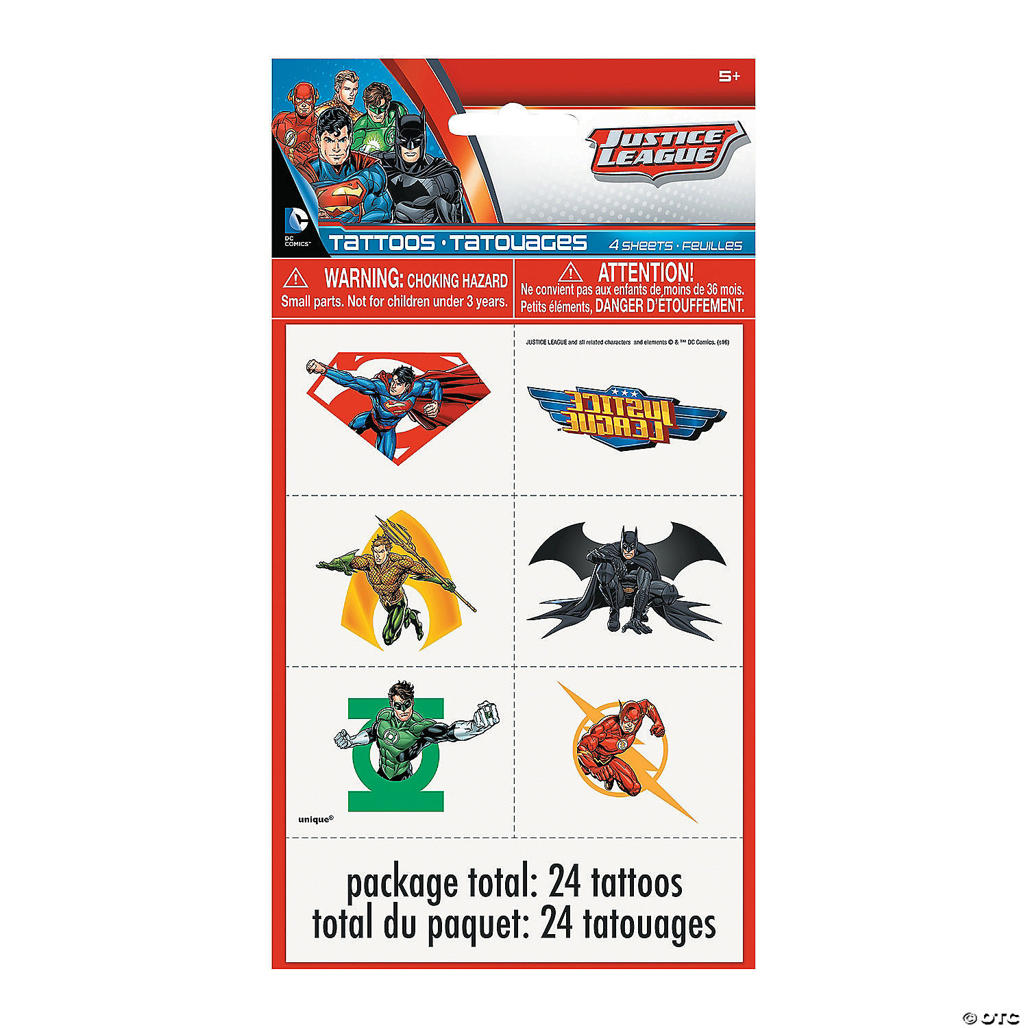 DC Comics Justice League™ Temporary Tattoos - 4 Pc. | Oriental Trading
