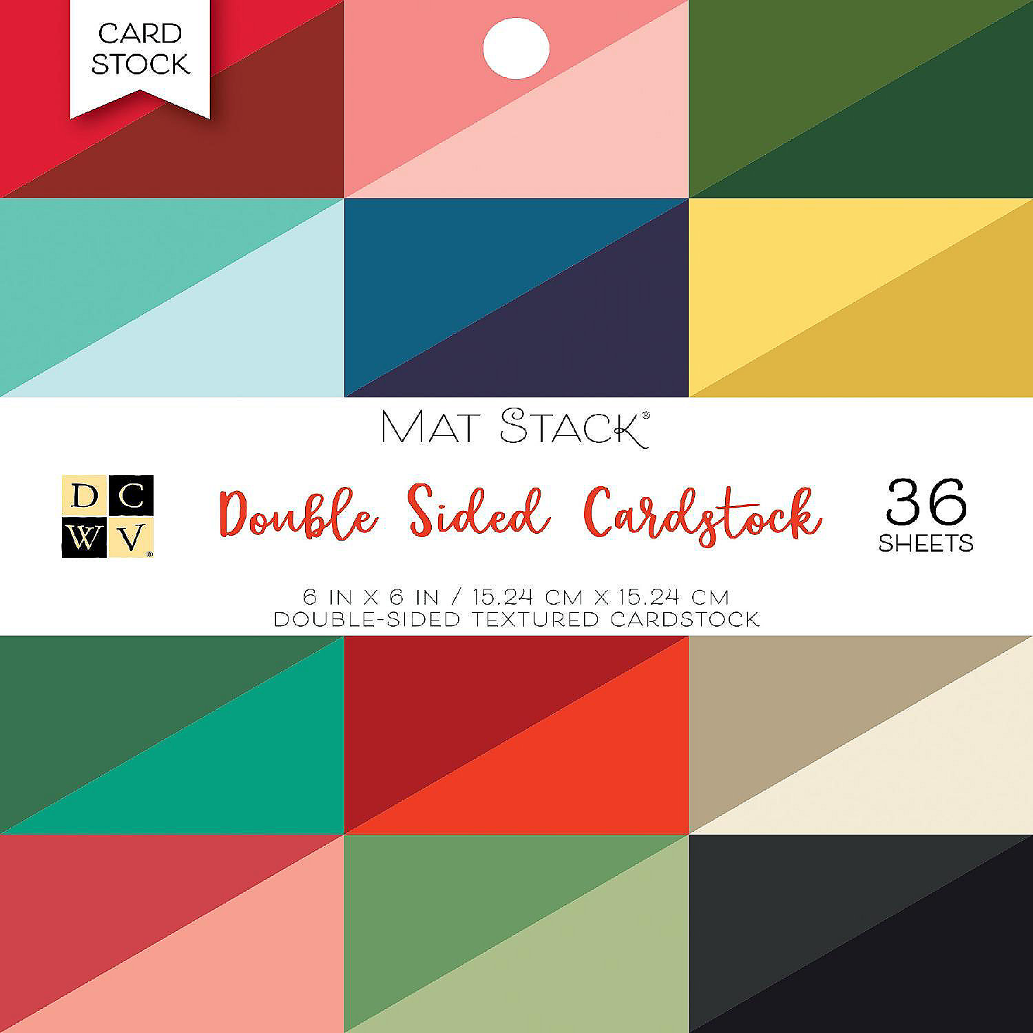 DCWV DoubleSided Cardstock Mat Stack 6"X6" 36/PkgSolid Oriental Trading