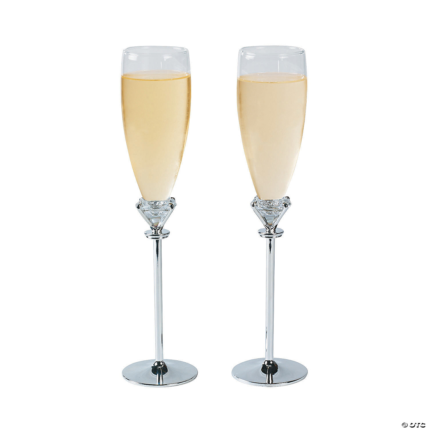 Wedding /Bridal Champagne Toasting Glasses Diamante Rhinestone Hearts Flutes 
