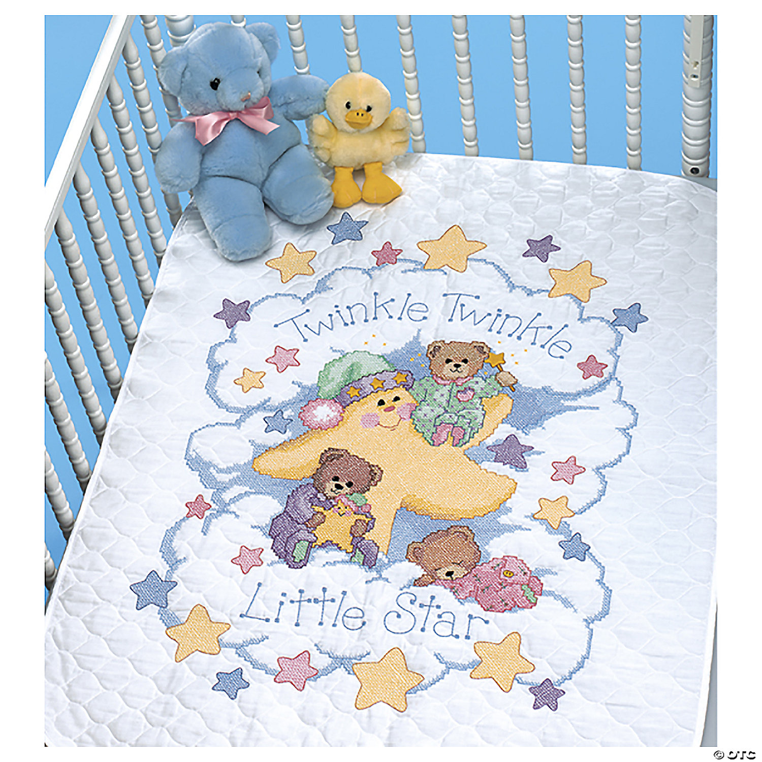 Eeyore and Butterflies Baby Quilt Stamped Cross Stitch Kit