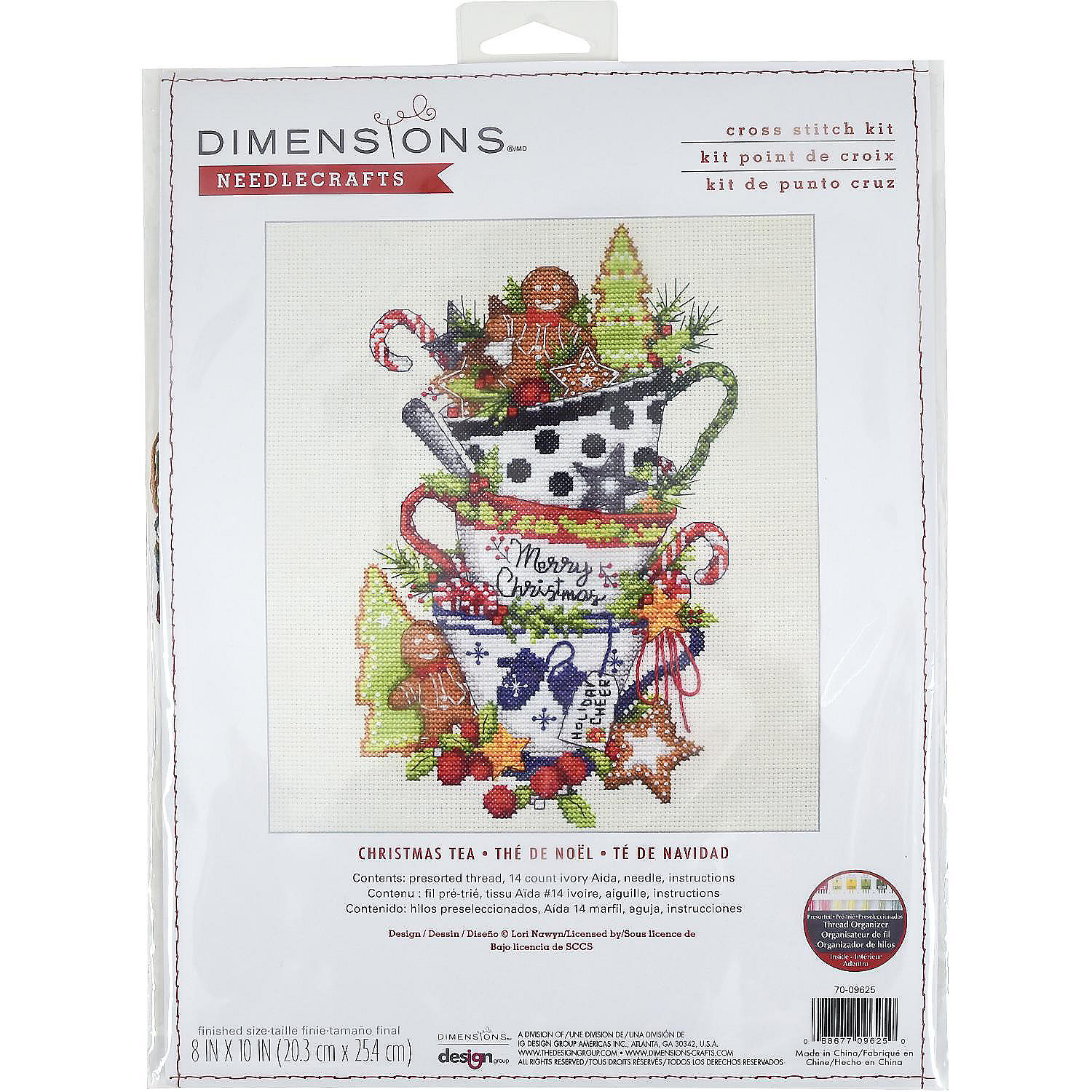 Dimensions Counted Cross Stitch Kit 8"X10"Christmas Tea (14 Count