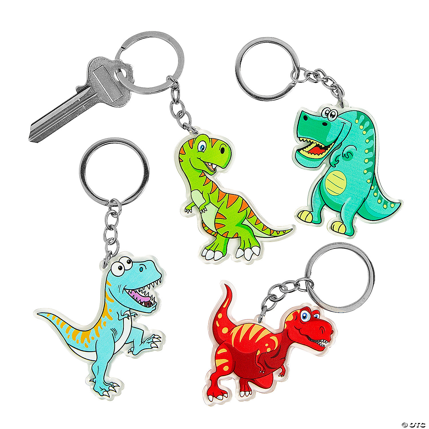 LOKIPA 24Pcs Dinosaur Keyring Keychain Pendant for Kids Party Bag Filler and Dinosaur Party Supplies Favors 