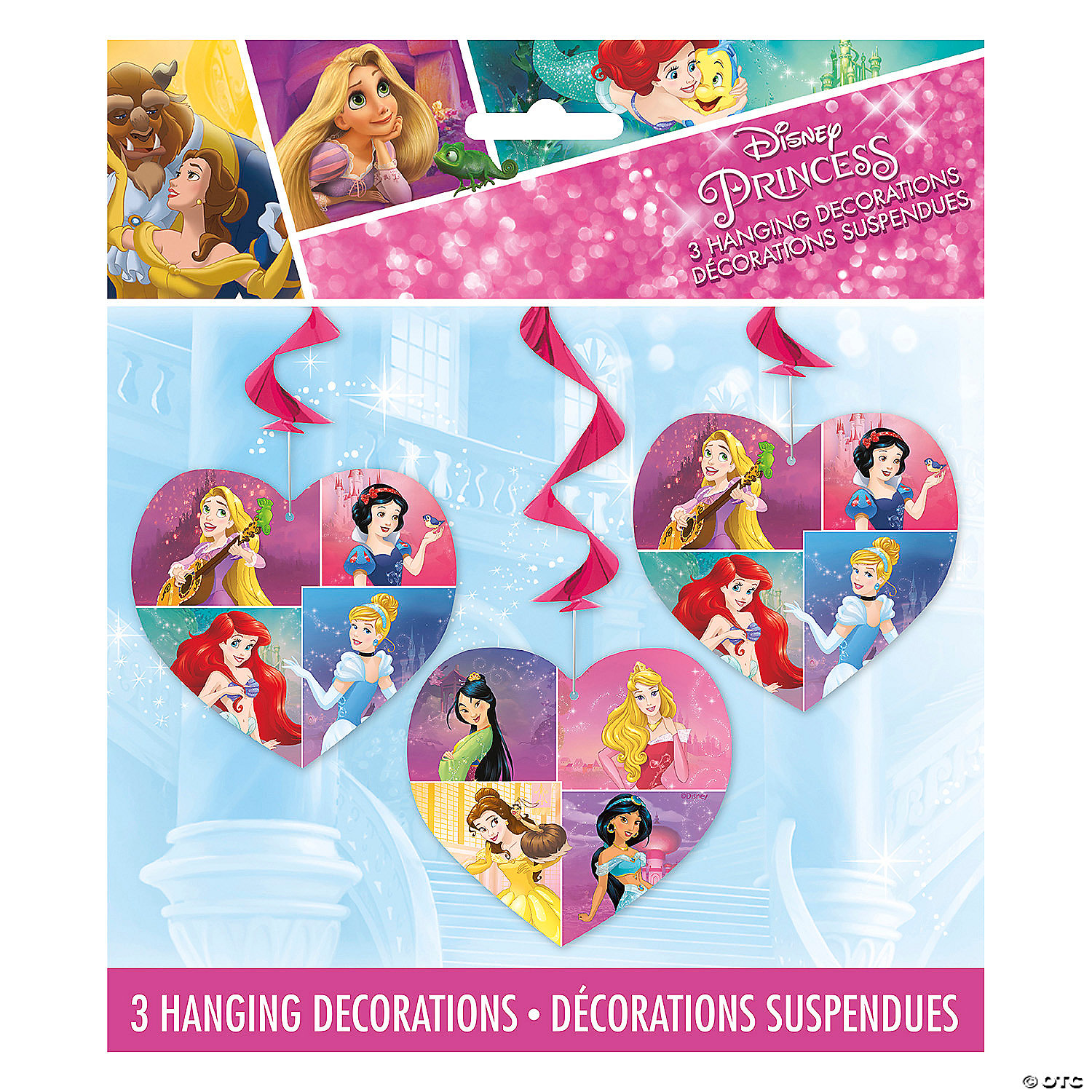 Cinderella Party SuppliesHanging Cinderella Swirl Decoration Pack of 12