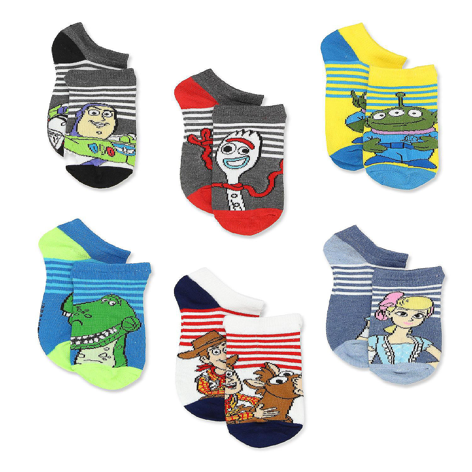 Disney Toy Story 4 Teen Adults 6 pack Sock Set (Shoe: 4-10 (Sock: 9-11 ...