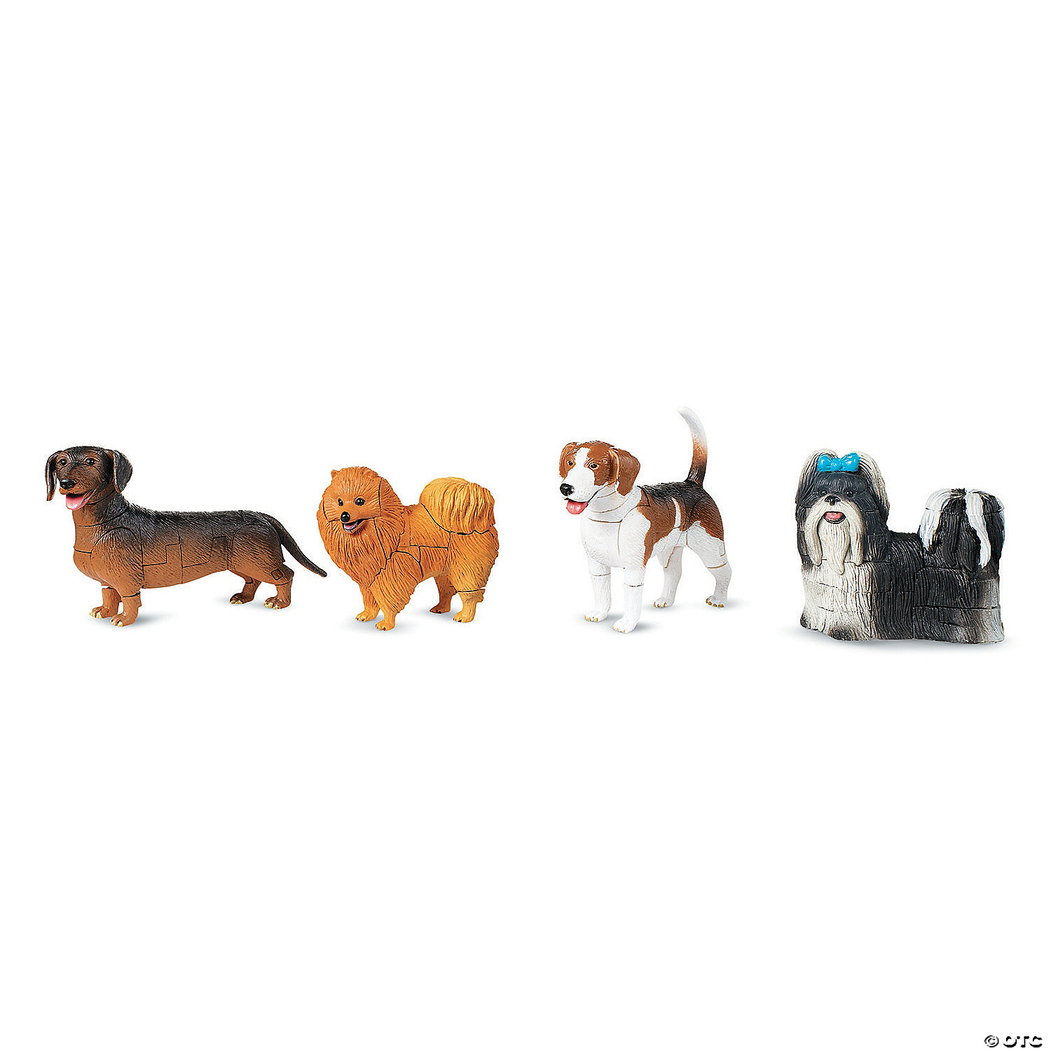 Set of 4 Dogs Animal Part I 4D 3D Puzzle Model Kit Educational Toy