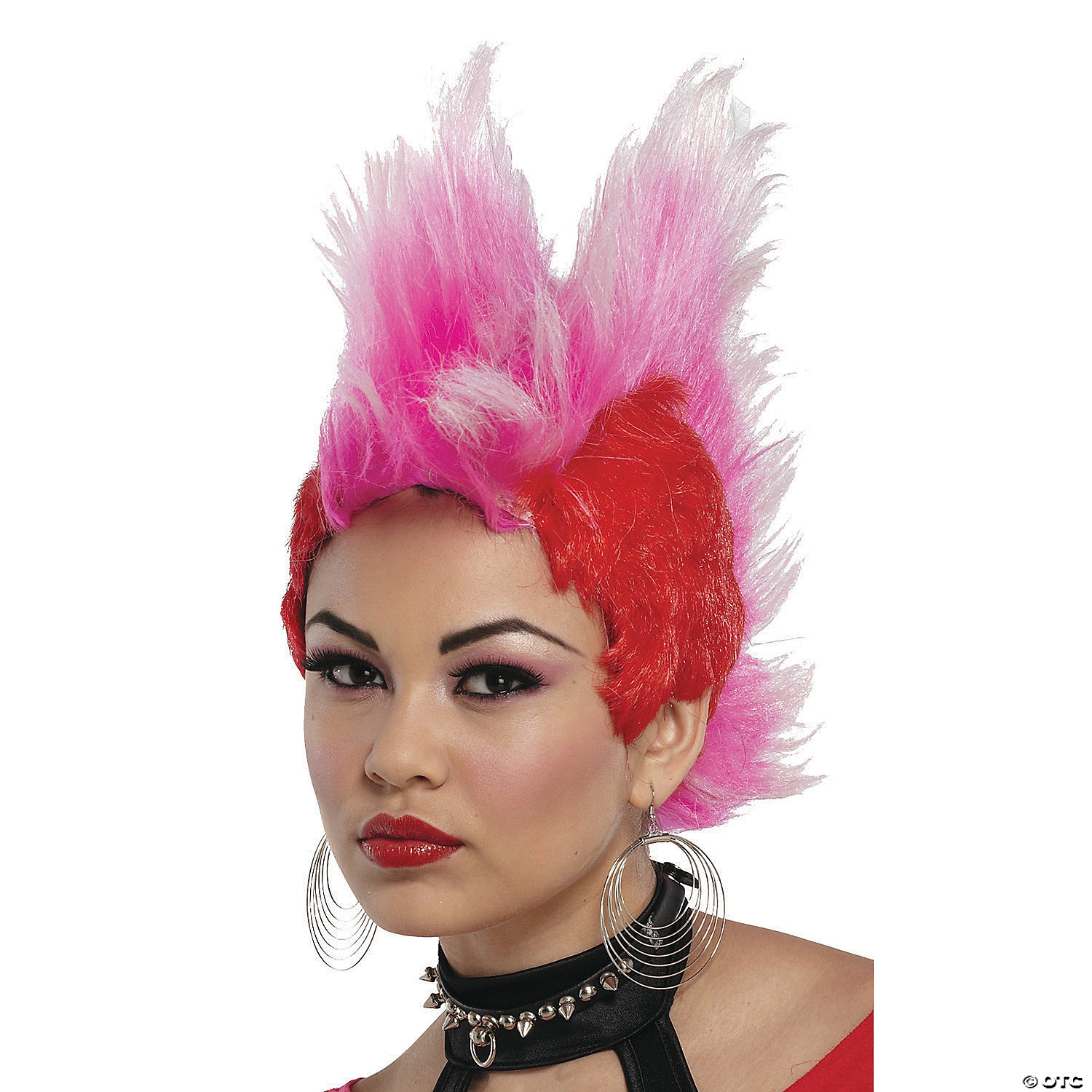 Double Mohawk Wig Red Hot Pink