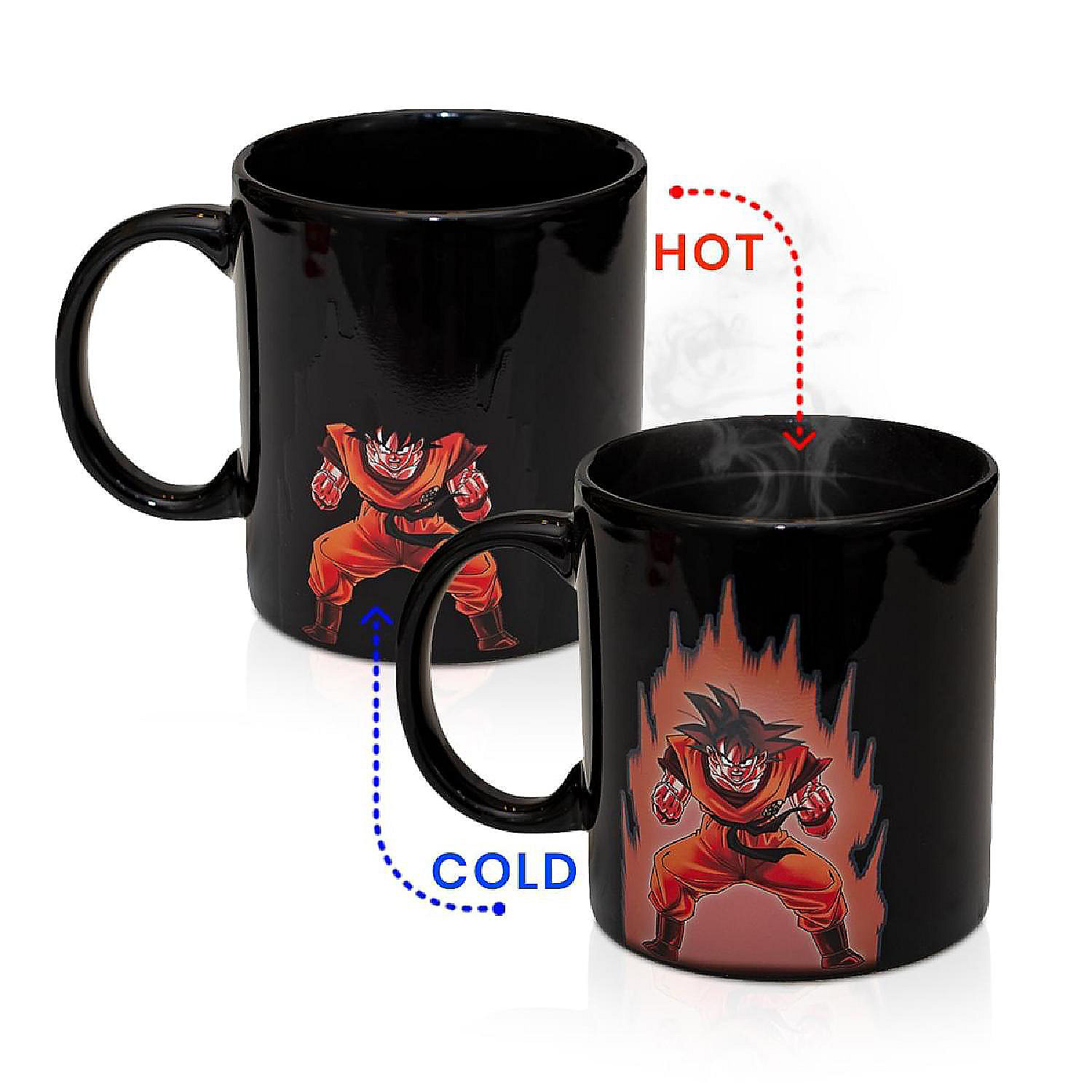 Dragon Ball Z Custom Goku Symbol Heat reactive Mug Black Ceramic