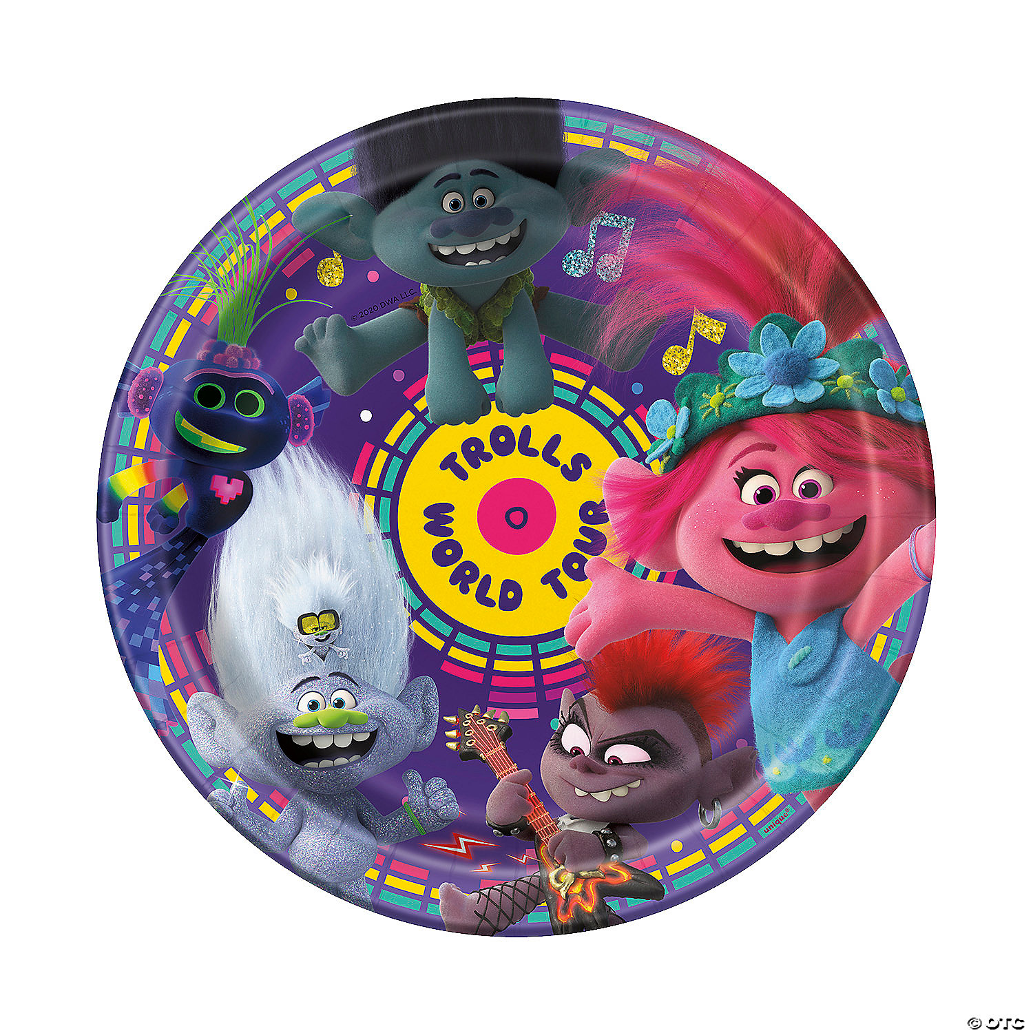 8 ~ Birthday Party Supplies Dinner Lunch DreamWorks TROLLS LARGE PAPER PLATES