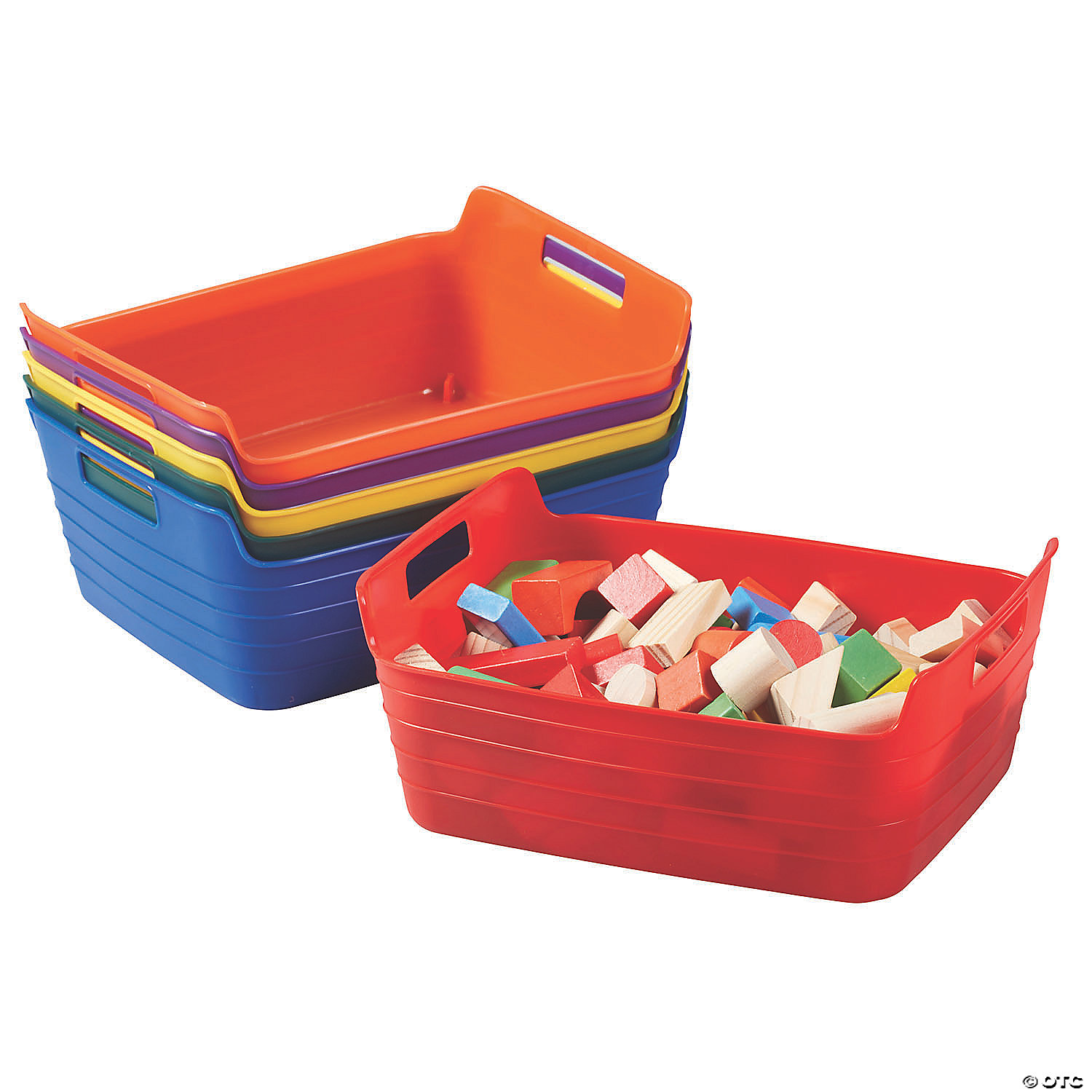 Bendi-Bins with Handles, Flexible Plastic Storage Baskets, 13in x 10in