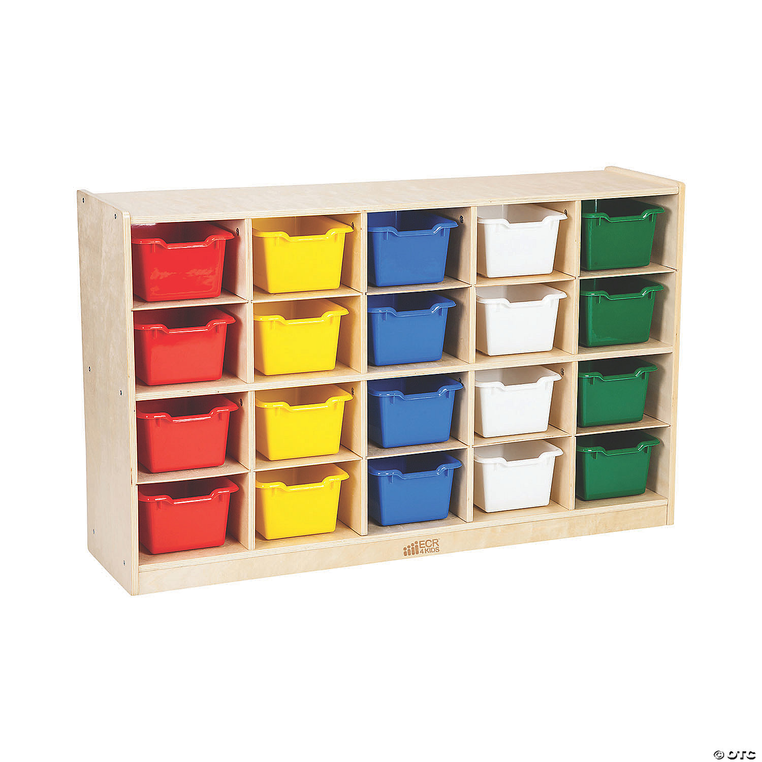 ELR-0426-AS Birch 20 Cubby Tray Cabinet with Bins