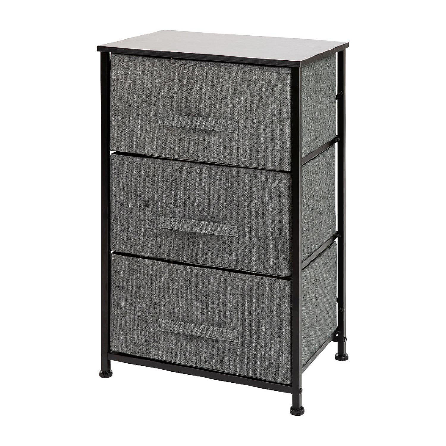 Emma + Oliver 3 Drawer Vertical Storage Dresser with Black Wood Top ...